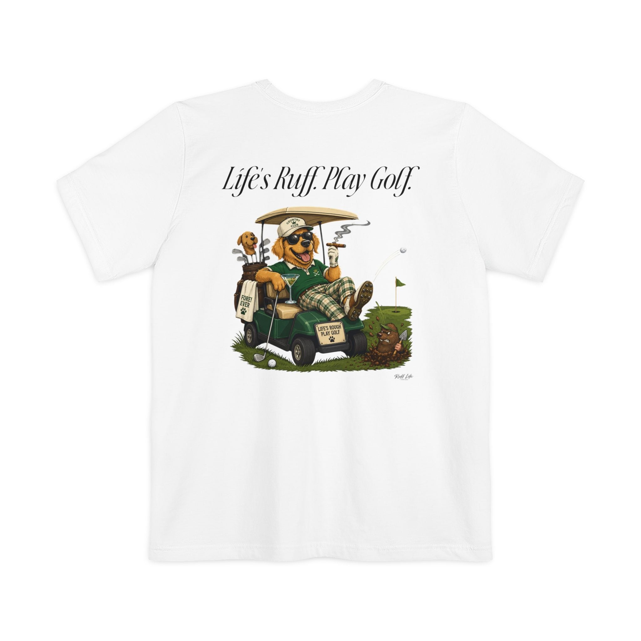 Barkshire Country Club "Life's Ruff" Golf Dog Pocket T-Shirt