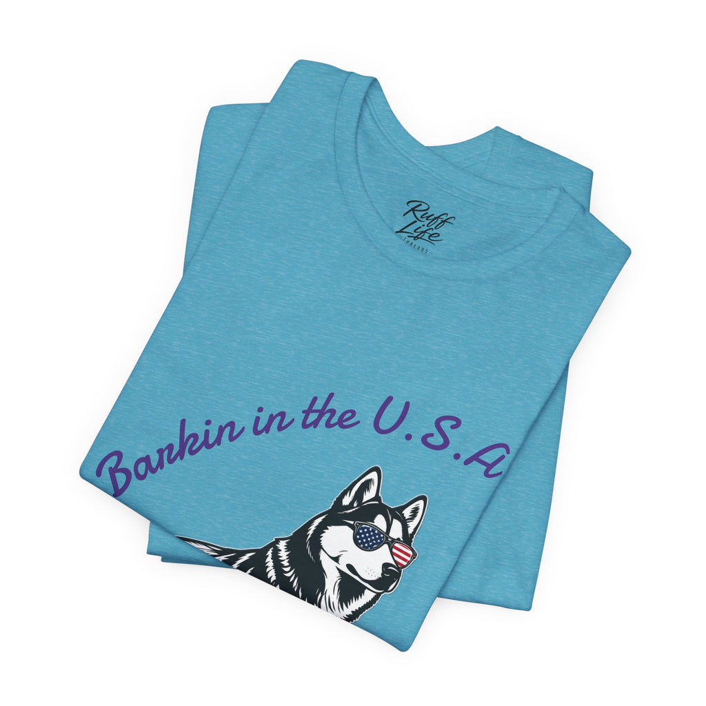 Barkin' in the USA Dog T-Shirt — Funny Patriotic Pup Tee