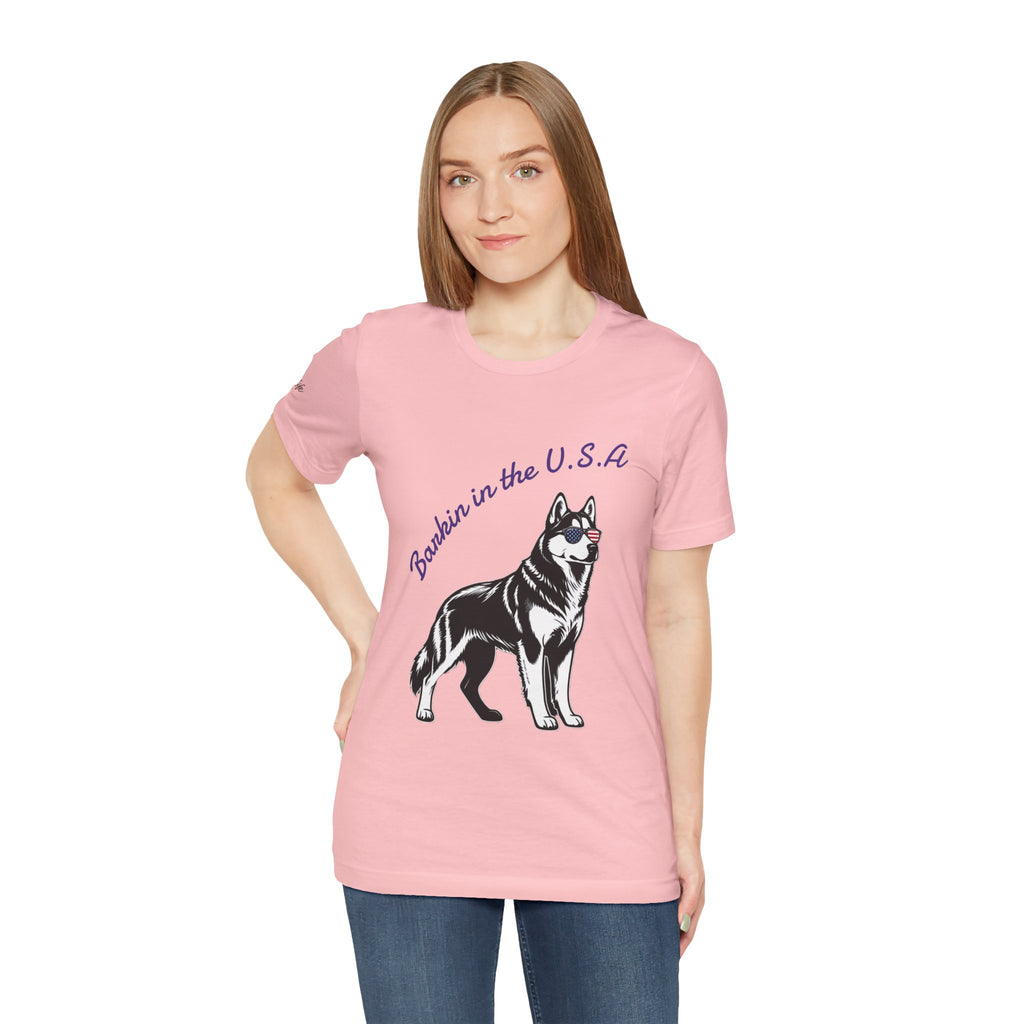 Barkin' in the USA Dog T-Shirt — Funny Patriotic Pup Tee