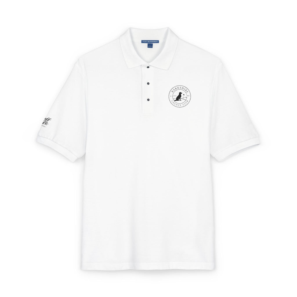 Embroidered "Barkshire Country Club" Golf Polo Shirt — Classic Short-Sleeve Collared Tee