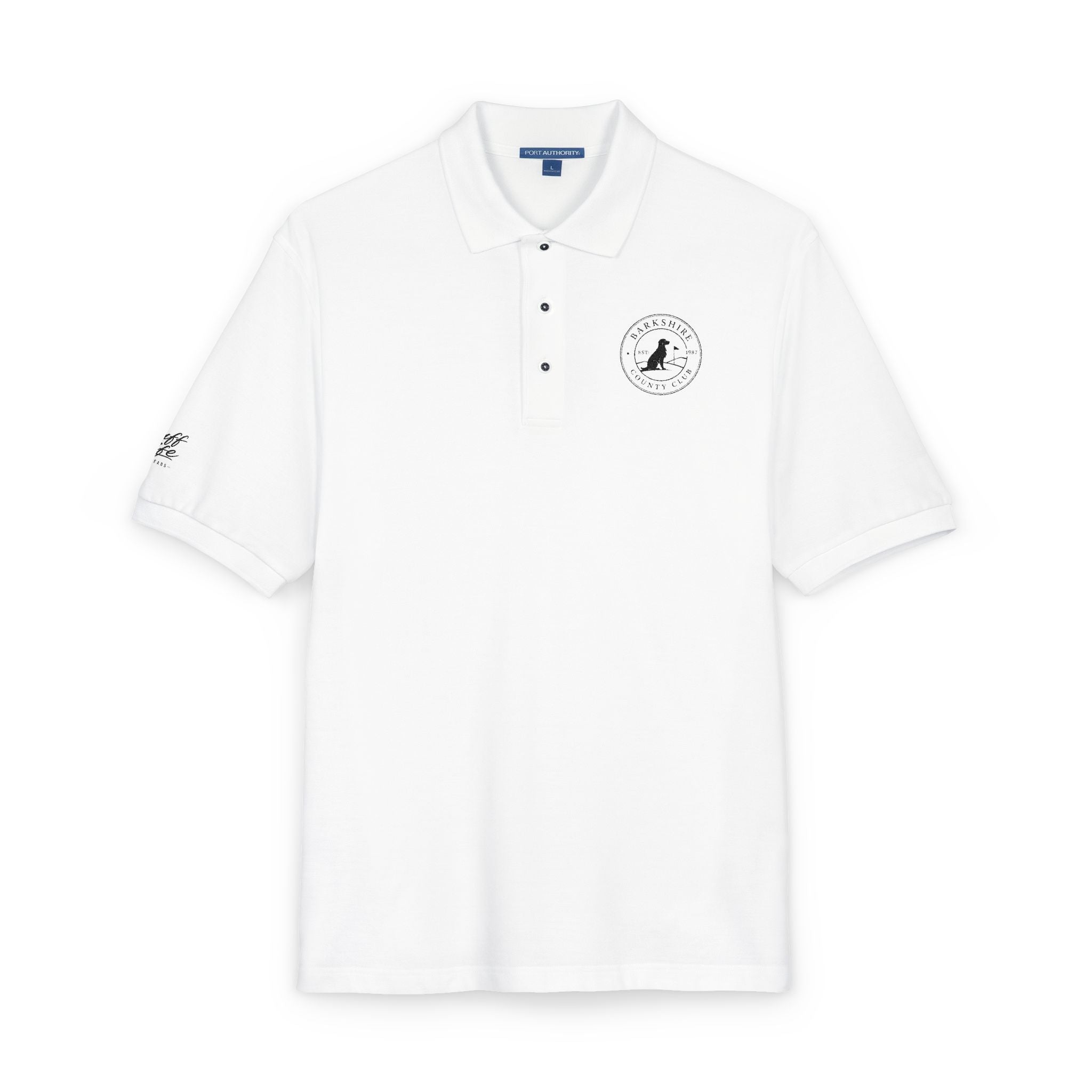 Embroidered "Barkshire Country Club" Golf Polo Shirt — Classic Short-Sleeve Collared Tee