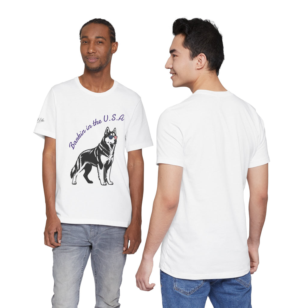 Barkin' in the USA Dog T-Shirt — Funny Patriotic Pup Tee