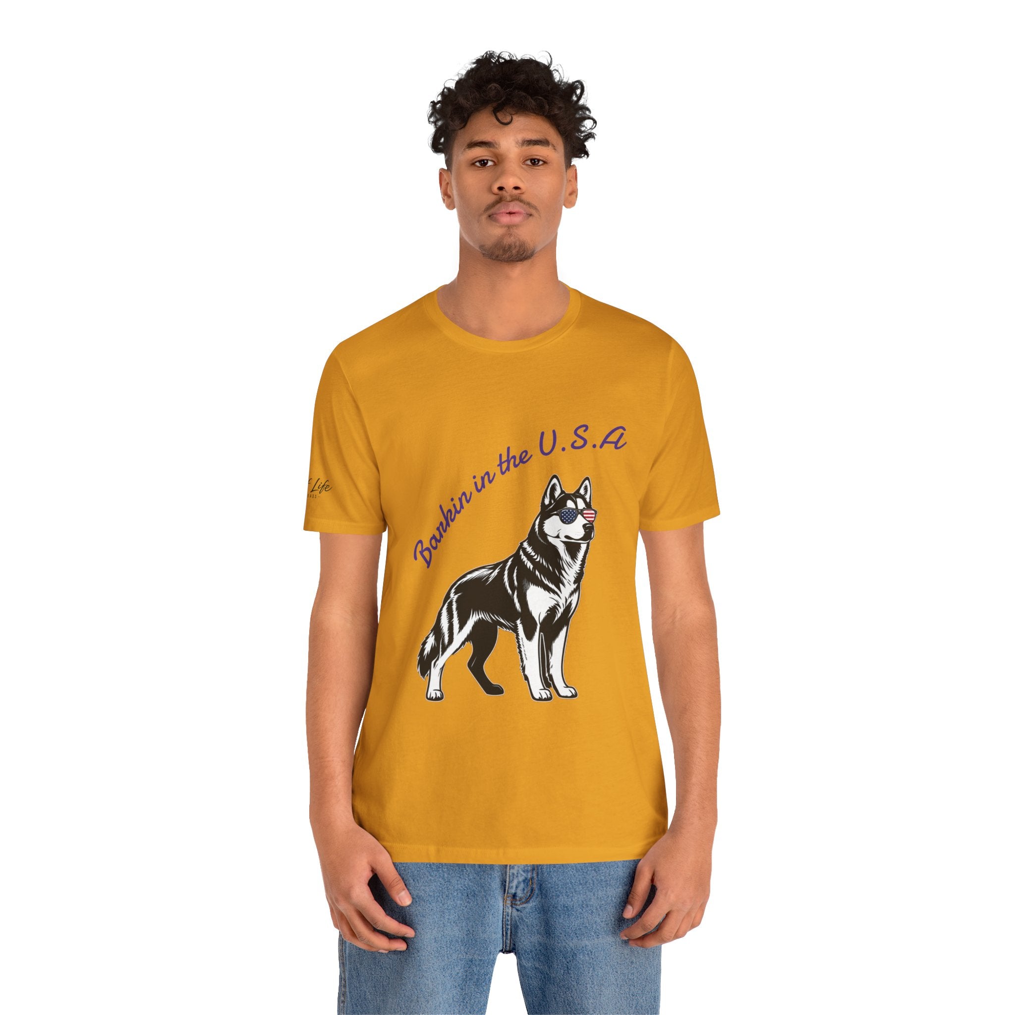 Barkin' in the USA Dog T-Shirt — Funny Patriotic Pup Tee