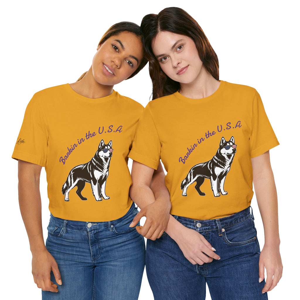 Barkin' in the USA Dog T-Shirt — Funny Patriotic Pup Tee