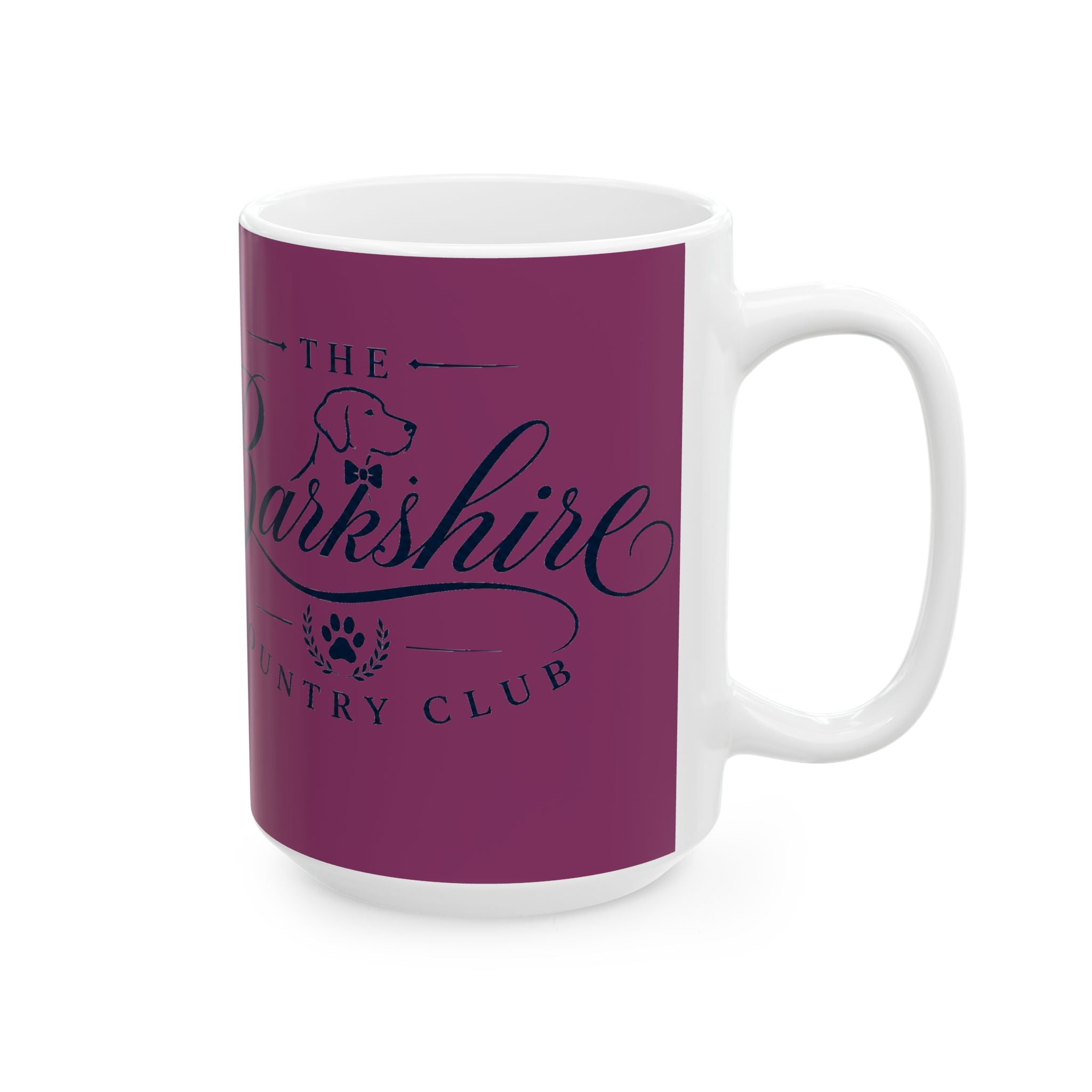 Barkshire CC - Ceramic Coffee Mug – Dog Lover Wine & Oyster Design (11oz, 15oz)