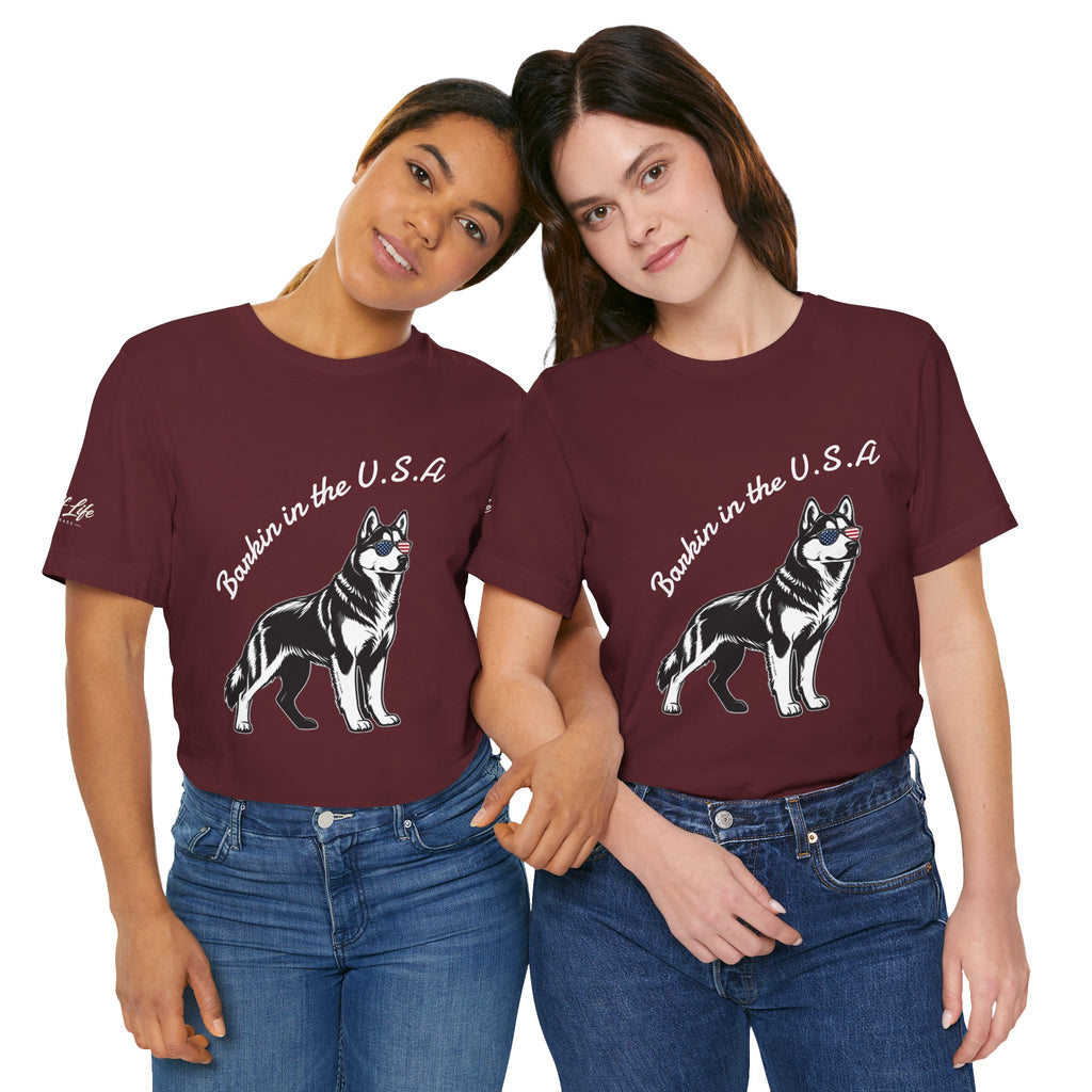Barkin' in the USA Dog T-Shirt — Funny Patriotic Pup Tee