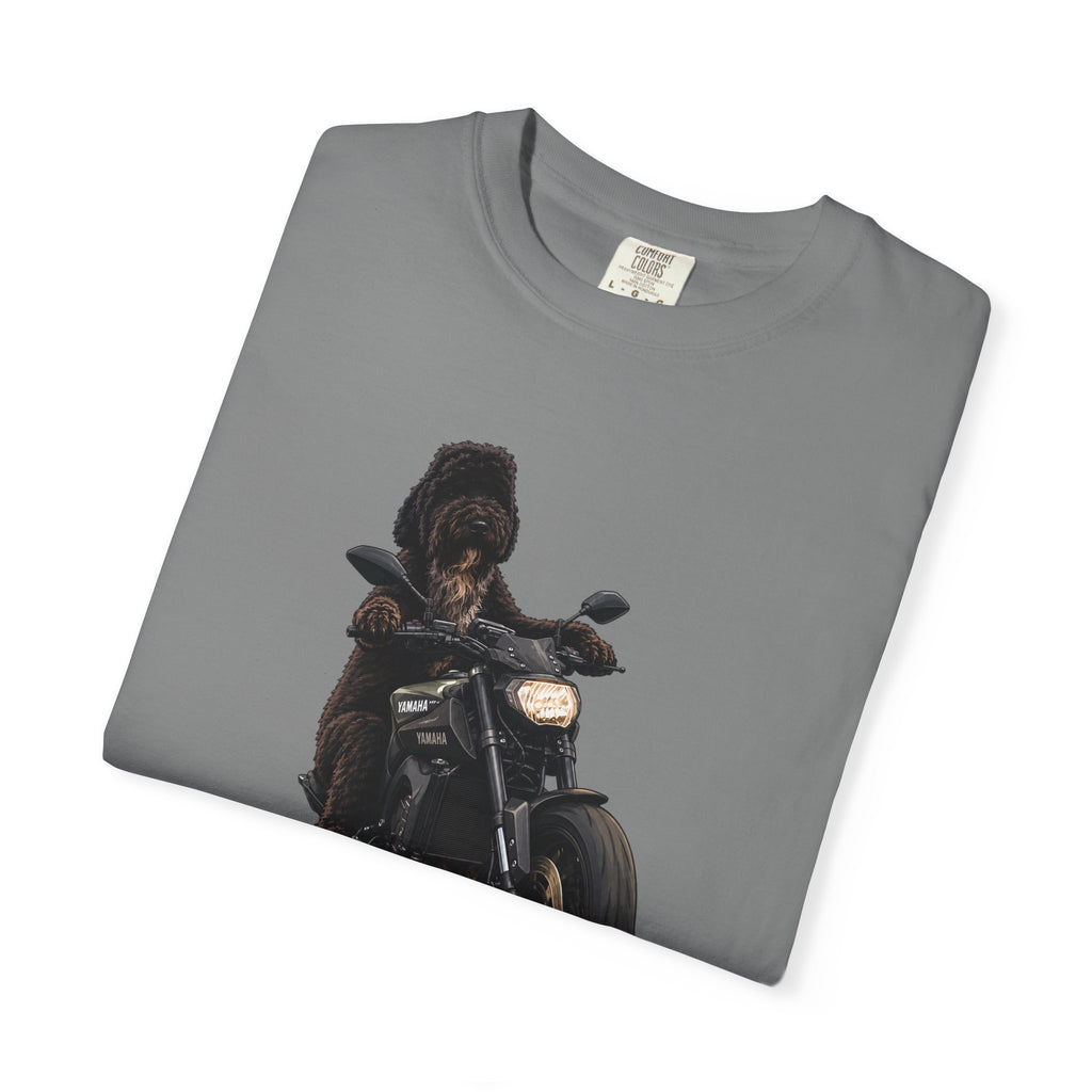 Dog Motorcycle Tee — "Ride Fast, Sniff Everything" Graphic T-Shirt