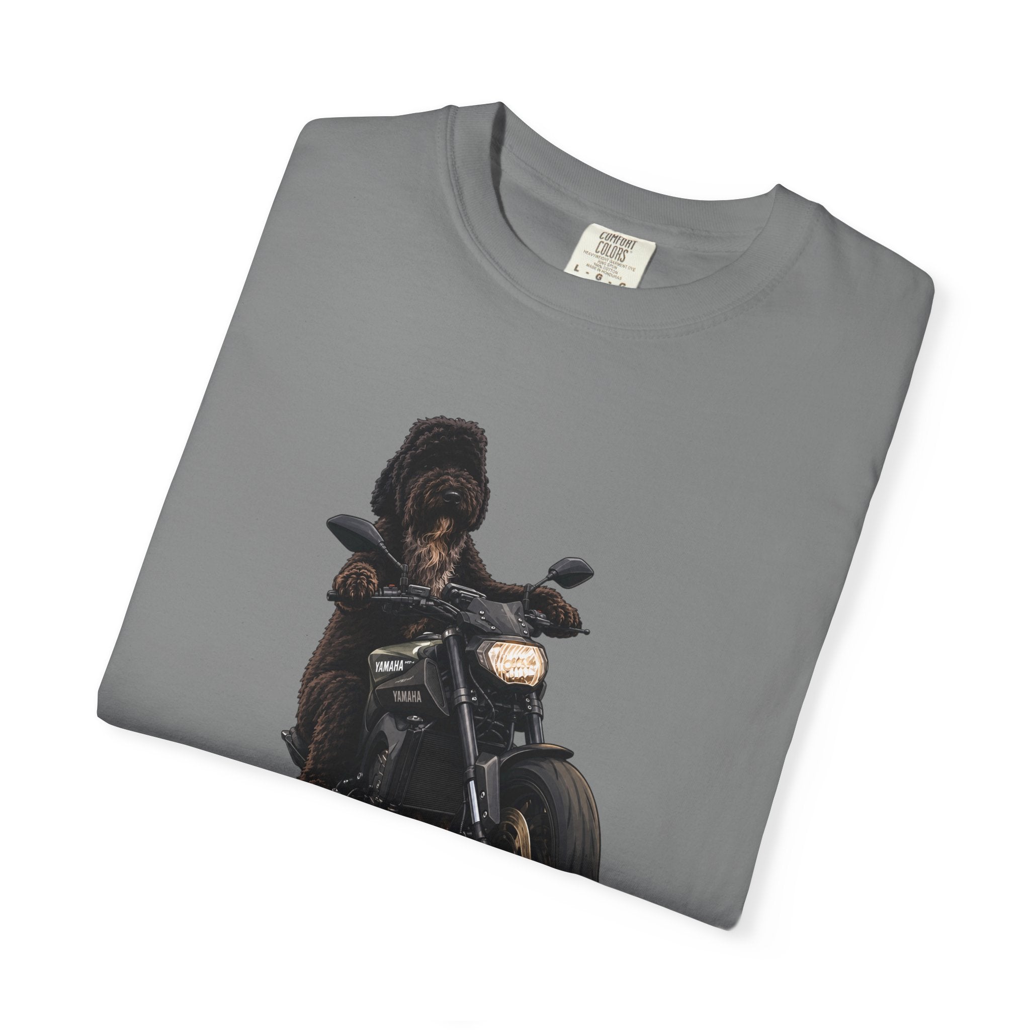 Dog Motorcycle Tee — "Ride Fast, Sniff Everything" Graphic T-Shirt