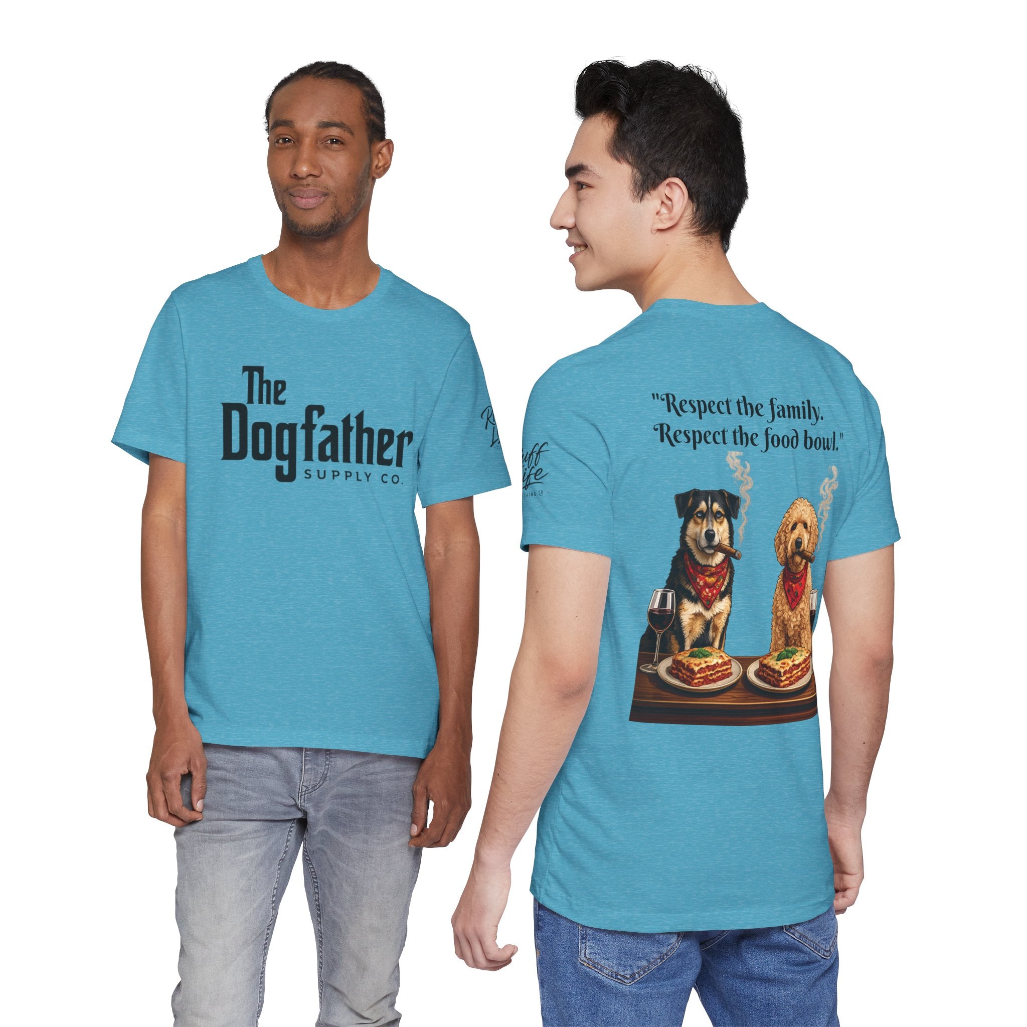 Dogfather T‑Shirt — "Respect the Family, Respect the Food Bowl" Funny Dog Graphic Tee