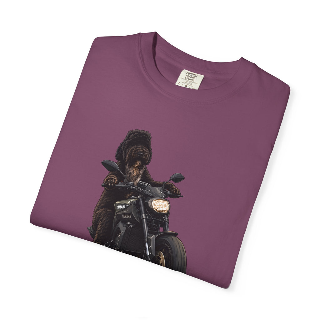 Dog Motorcycle Tee — "Ride Fast, Sniff Everything" Graphic T-Shirt