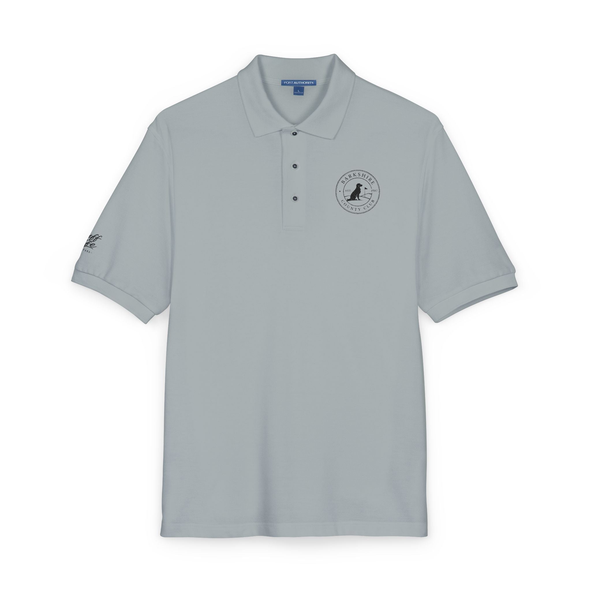 Embroidered "Barkshire Country Club" Golf Polo Shirt — Classic Short-Sleeve Collared Tee