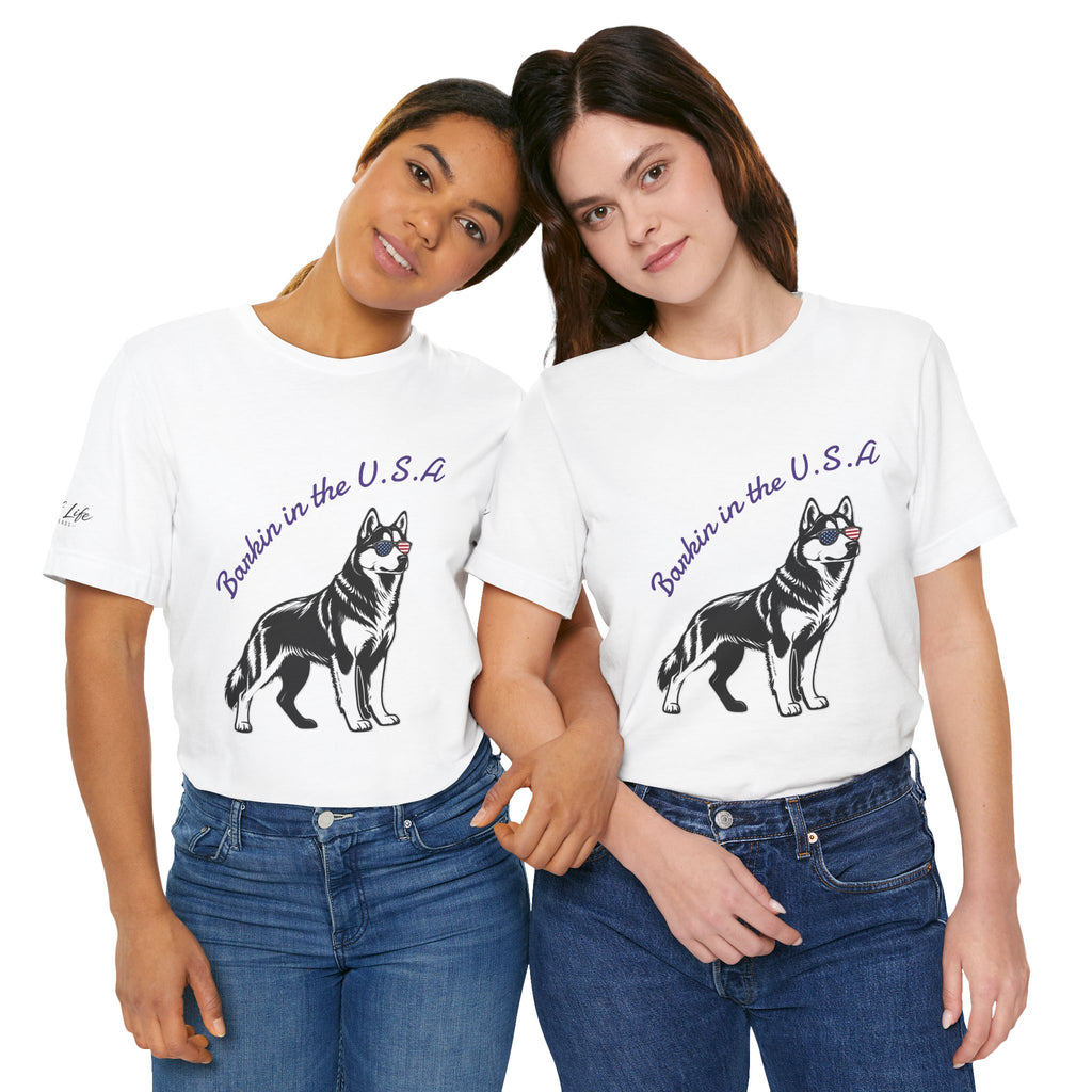Barkin' in the USA Dog T-Shirt — Funny Patriotic Pup Tee