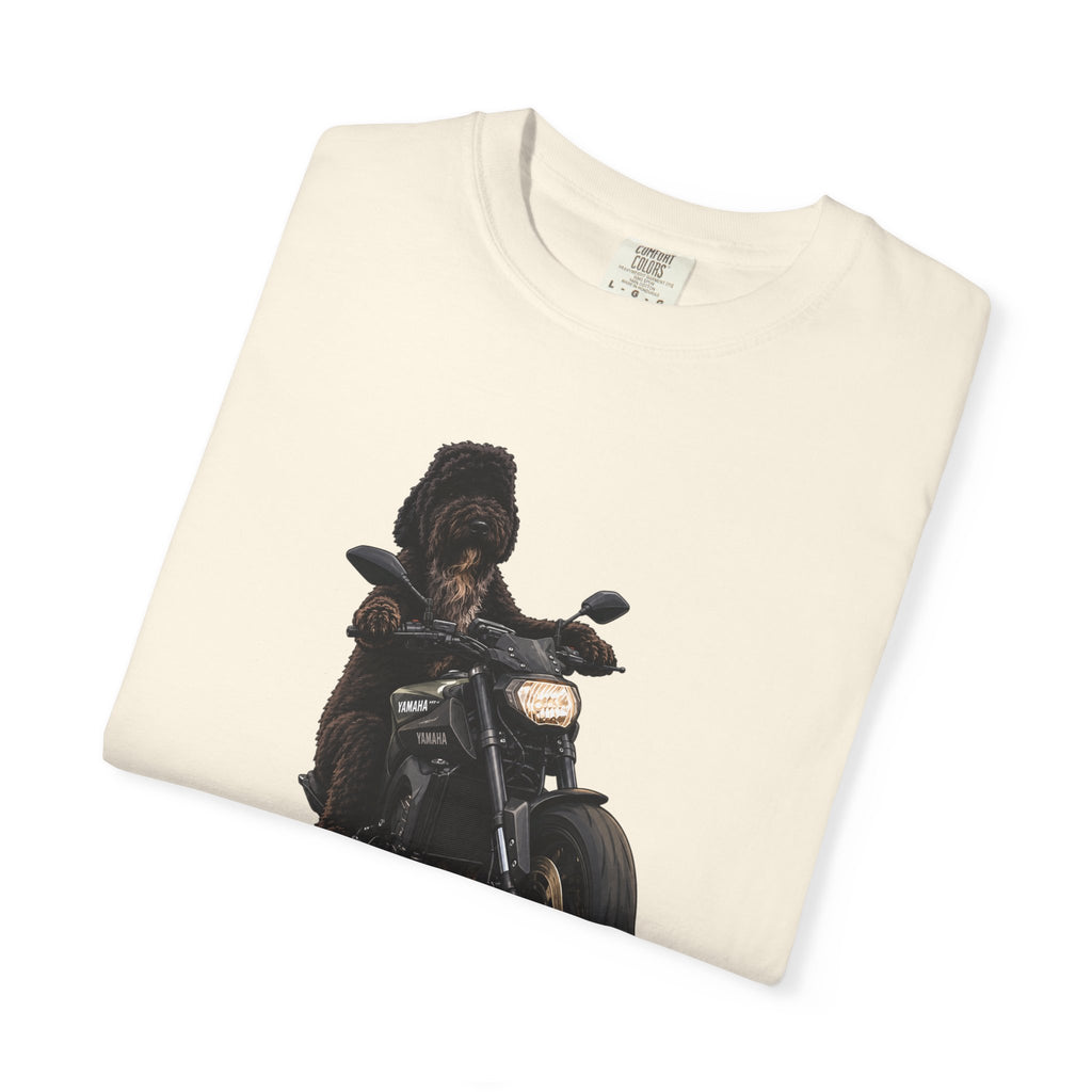 Dog Motorcycle Tee — "Ride Fast, Sniff Everything" Graphic T-Shirt