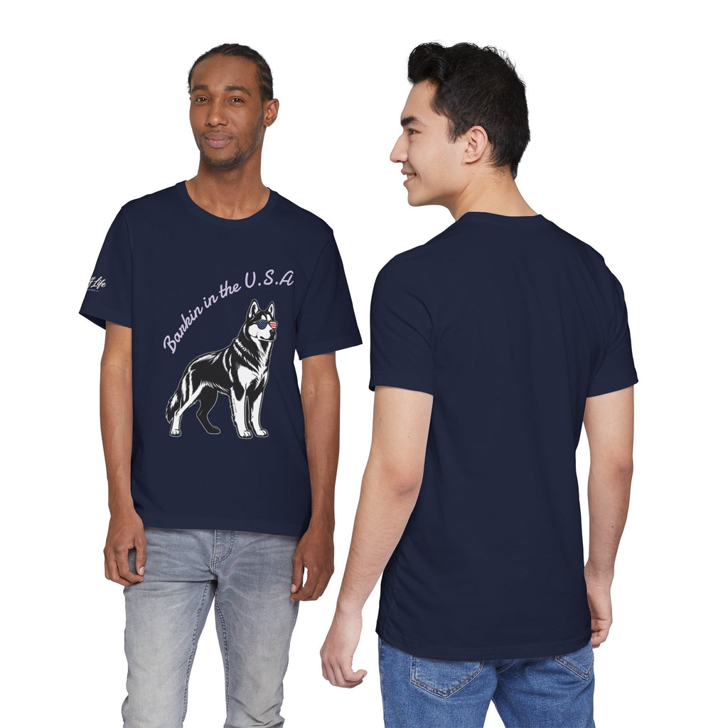 Barkin' in the USA Dog T-Shirt — Funny Patriotic Pup Tee