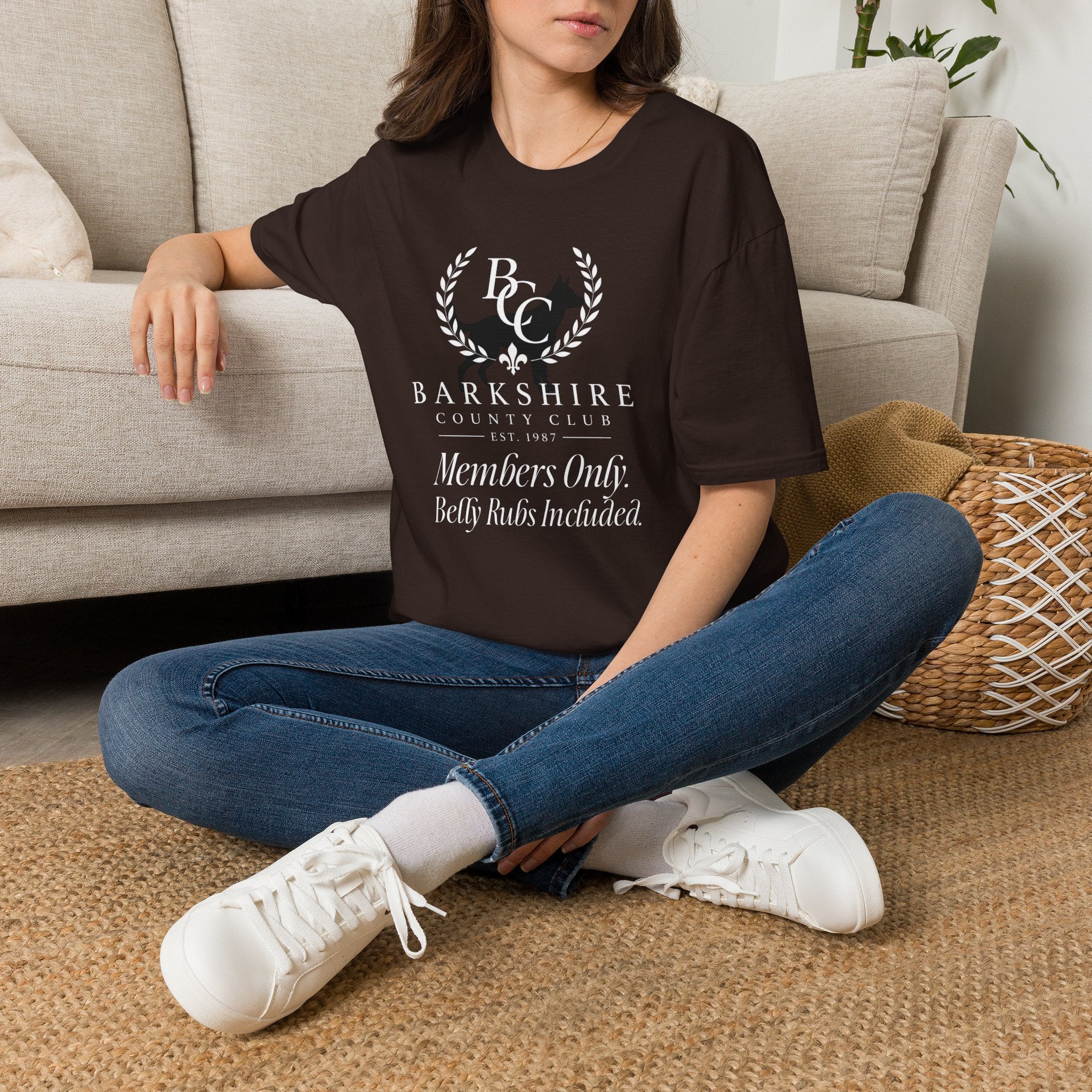 Barkshire County Club T-Shirt — 'Members Only: Belly Rubs Included' Club Tee