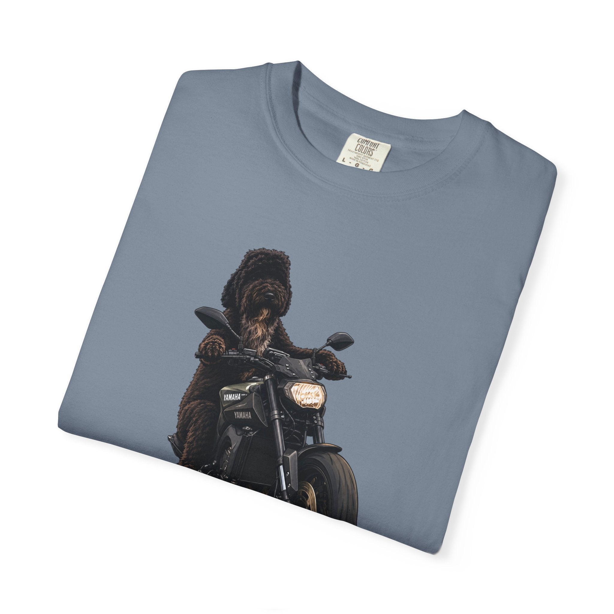 Dog Motorcycle Tee — "Ride Fast, Sniff Everything" Graphic T-Shirt