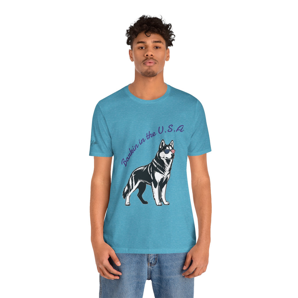 Barkin' in the USA Dog T-Shirt — Funny Patriotic Pup Tee