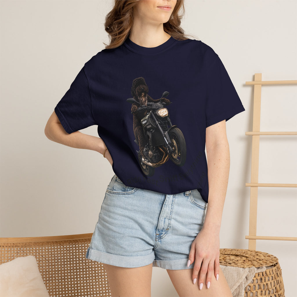Dog Motorcycle Tee — "Ride Fast, Sniff Everything" Graphic T-Shirt
