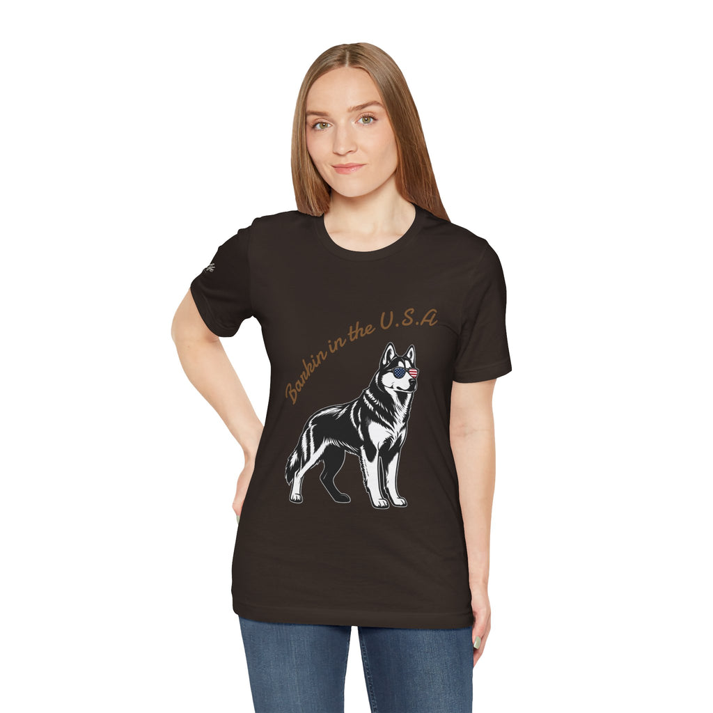 Barkin' in the USA Dog T-Shirt — Funny Patriotic Pup Tee