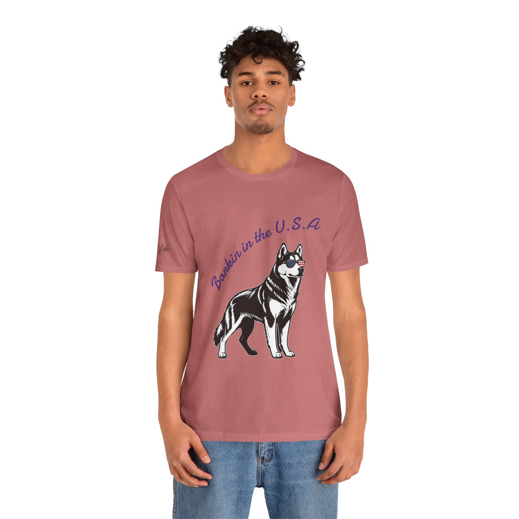 Barkin' in the USA Dog T-Shirt — Funny Patriotic Pup Tee