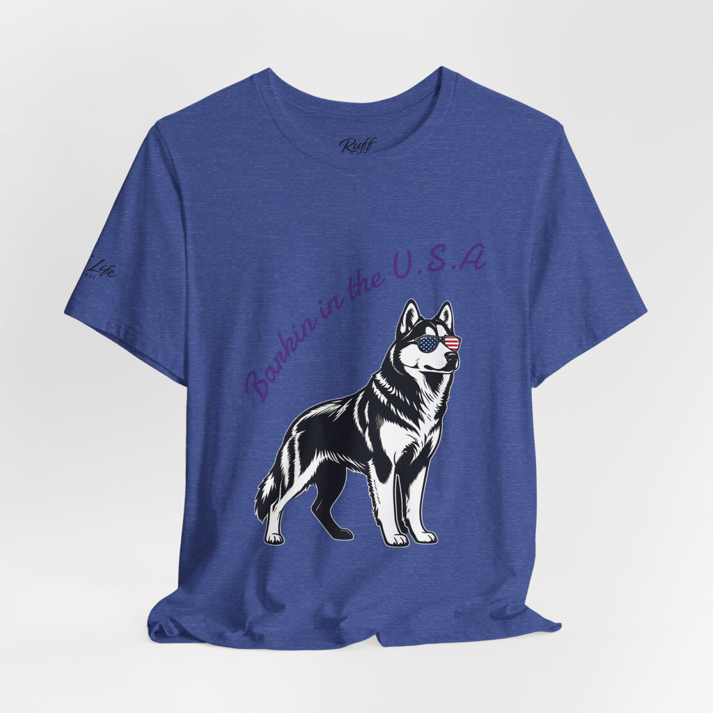 Barkin' in the USA Dog T-Shirt — Funny Patriotic Pup Tee