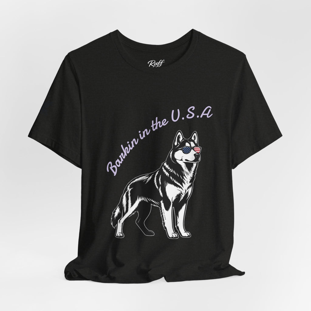 Barkin' in the USA Dog T-Shirt — Funny Patriotic Pup Tee