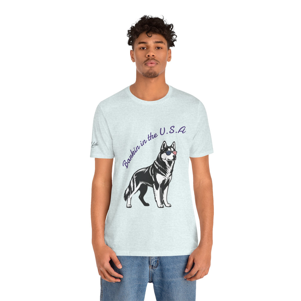 Barkin' in the USA Dog T-Shirt — Funny Patriotic Pup Tee