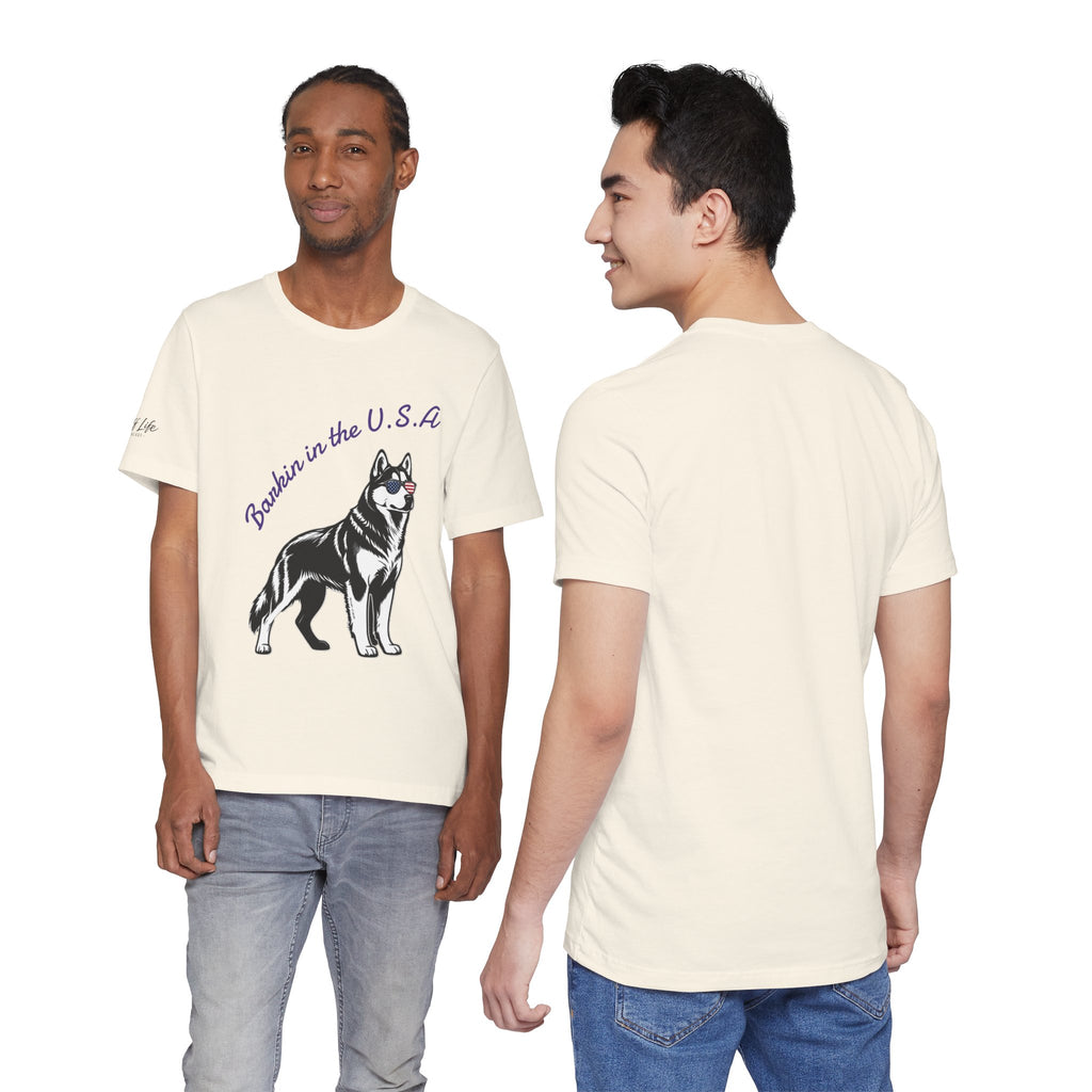 Barkin' in the USA Dog T-Shirt — Funny Patriotic Pup Tee
