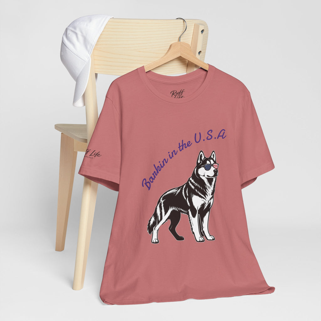 Barkin' in the USA Dog T-Shirt — Funny Patriotic Pup Tee