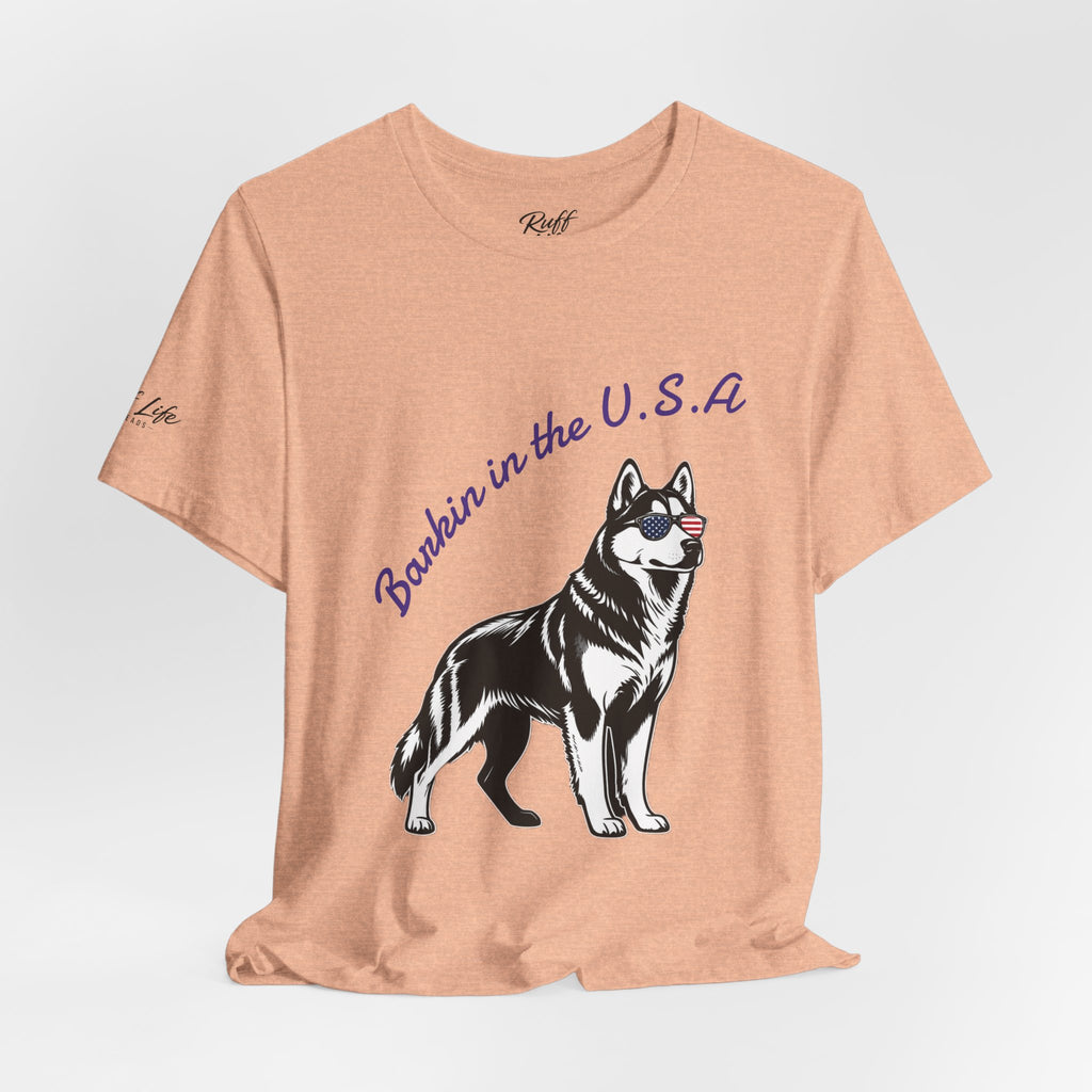 Barkin' in the USA Dog T-Shirt — Funny Patriotic Pup Tee