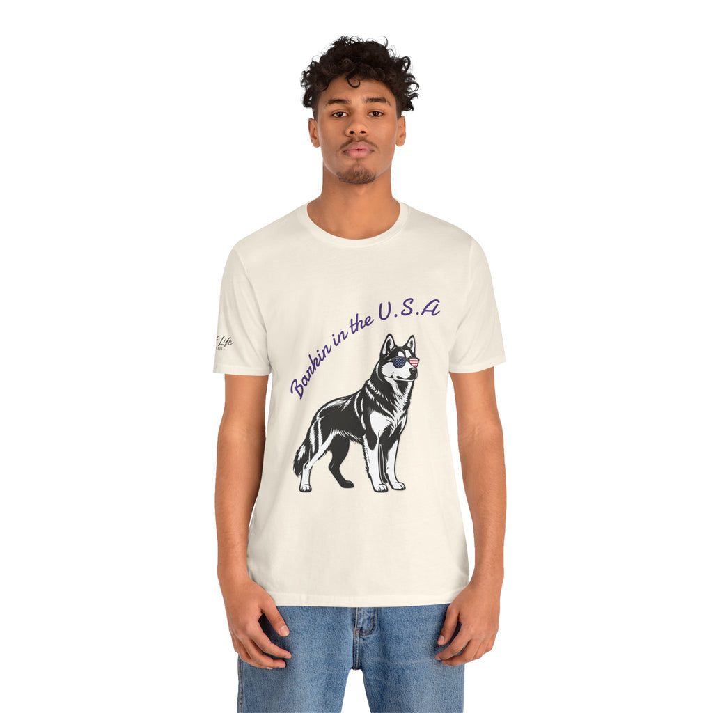Barkin' in the USA Dog T-Shirt — Funny Patriotic Pup Tee