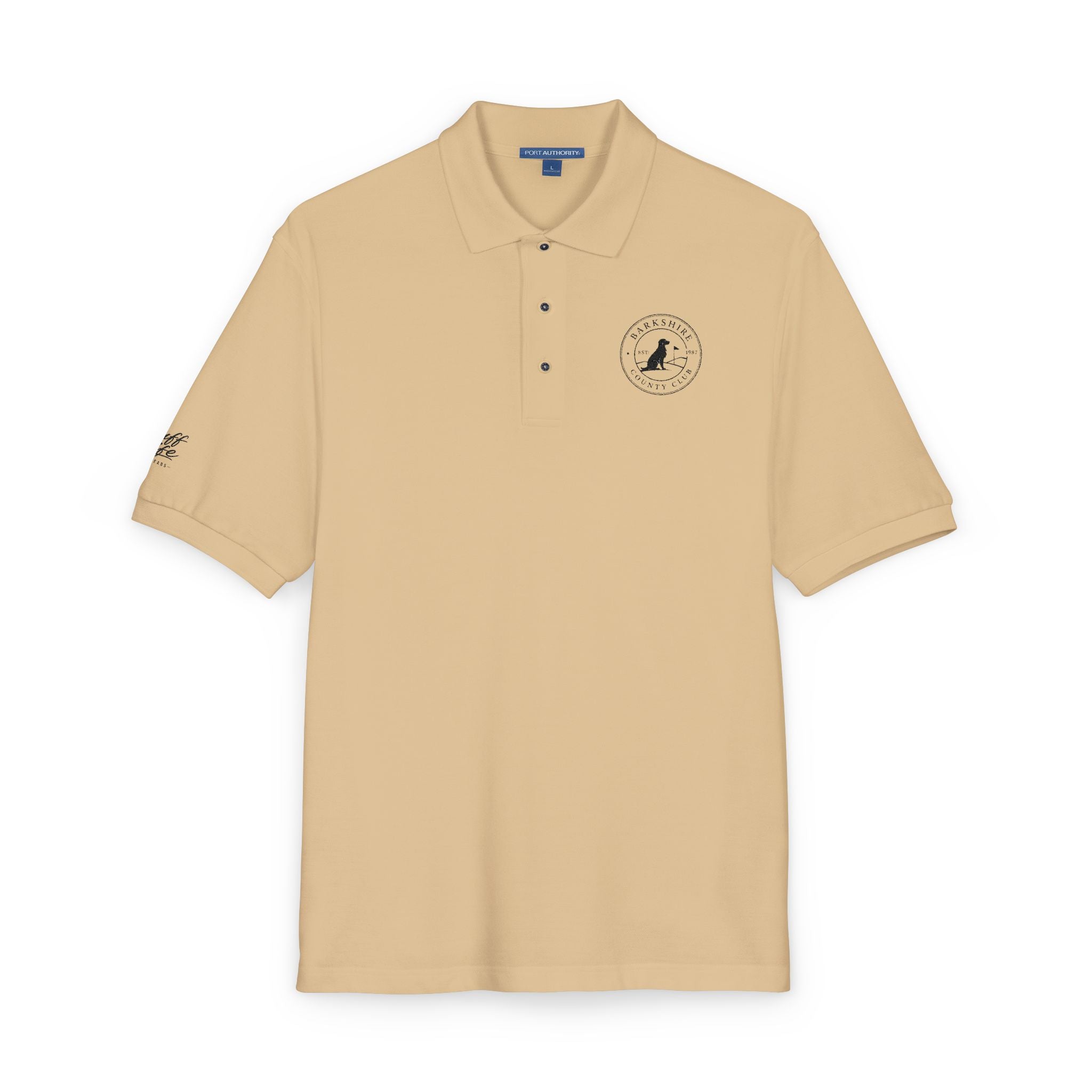 Embroidered "Barkshire Country Club" Golf Polo Shirt — Classic Short-Sleeve Collared Tee