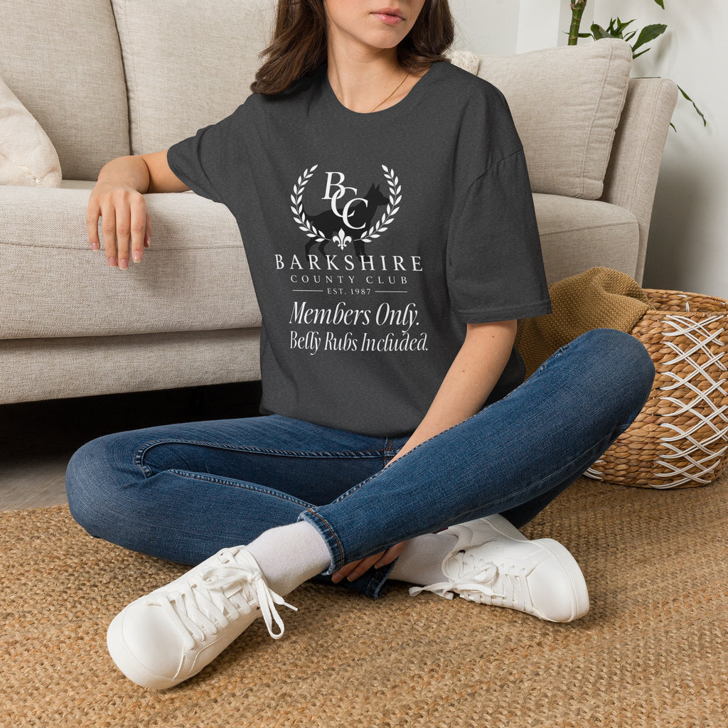 Barkshire County Club T-Shirt — 'Members Only: Belly Rubs Included' Club Tee