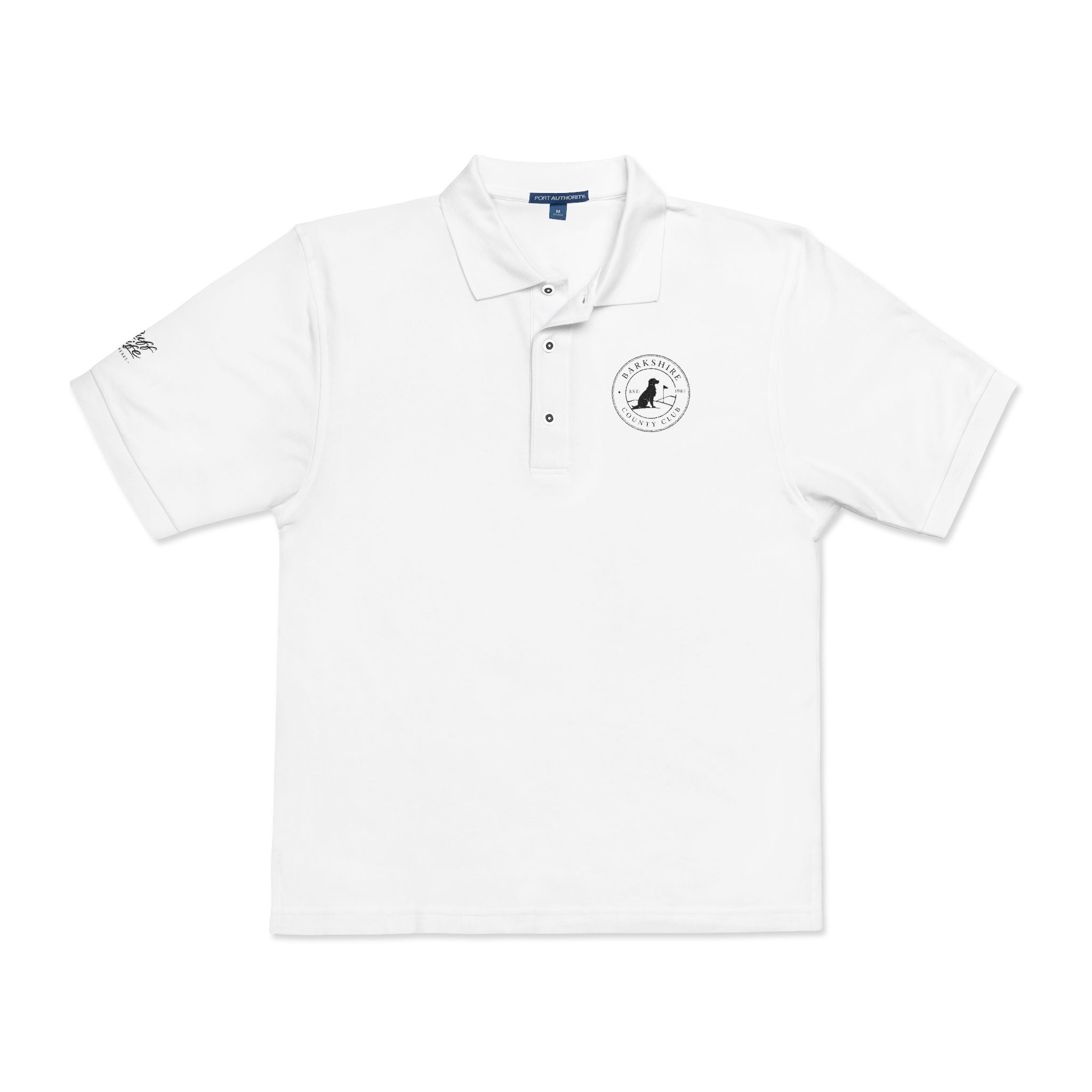 Embroidered "Barkshire Country Club" Golf Polo Shirt — Classic Short-Sleeve Collared Tee