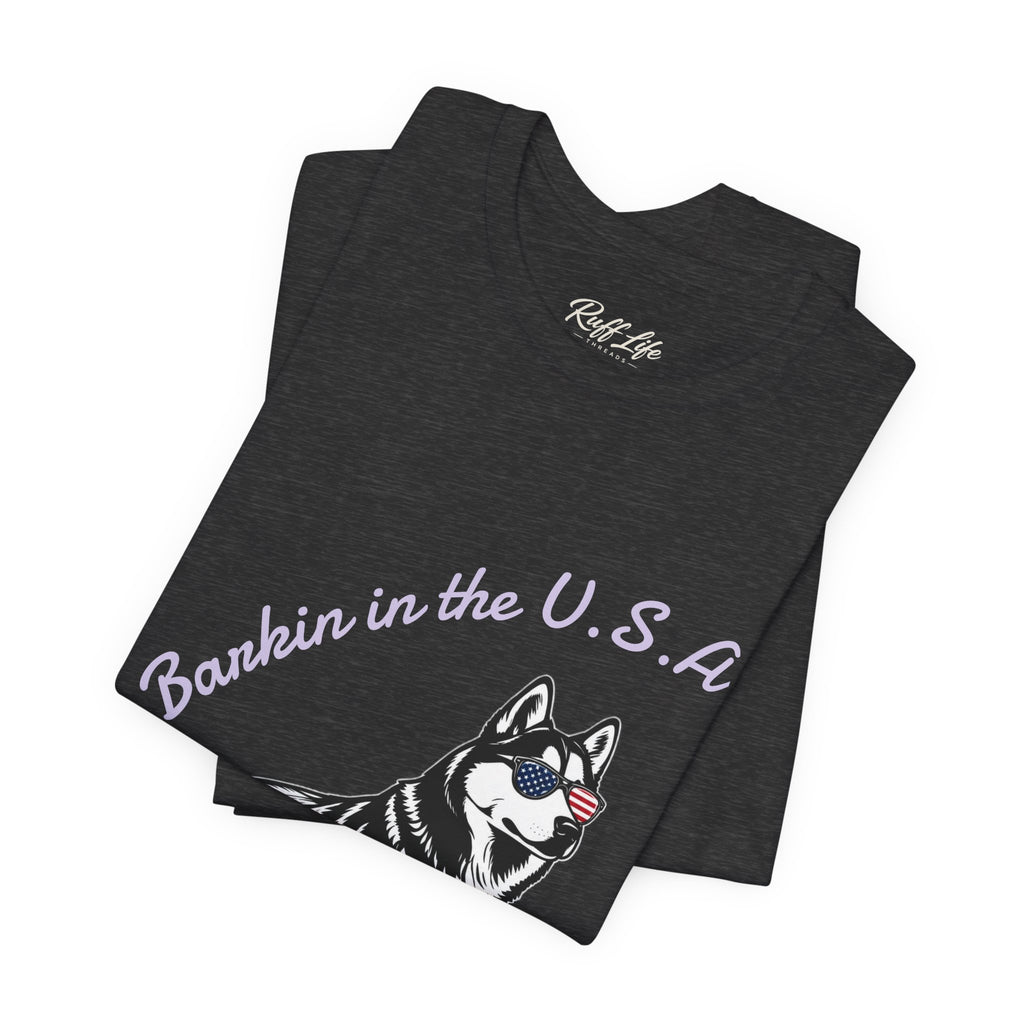 Barkin' in the USA Dog T-Shirt — Funny Patriotic Pup Tee