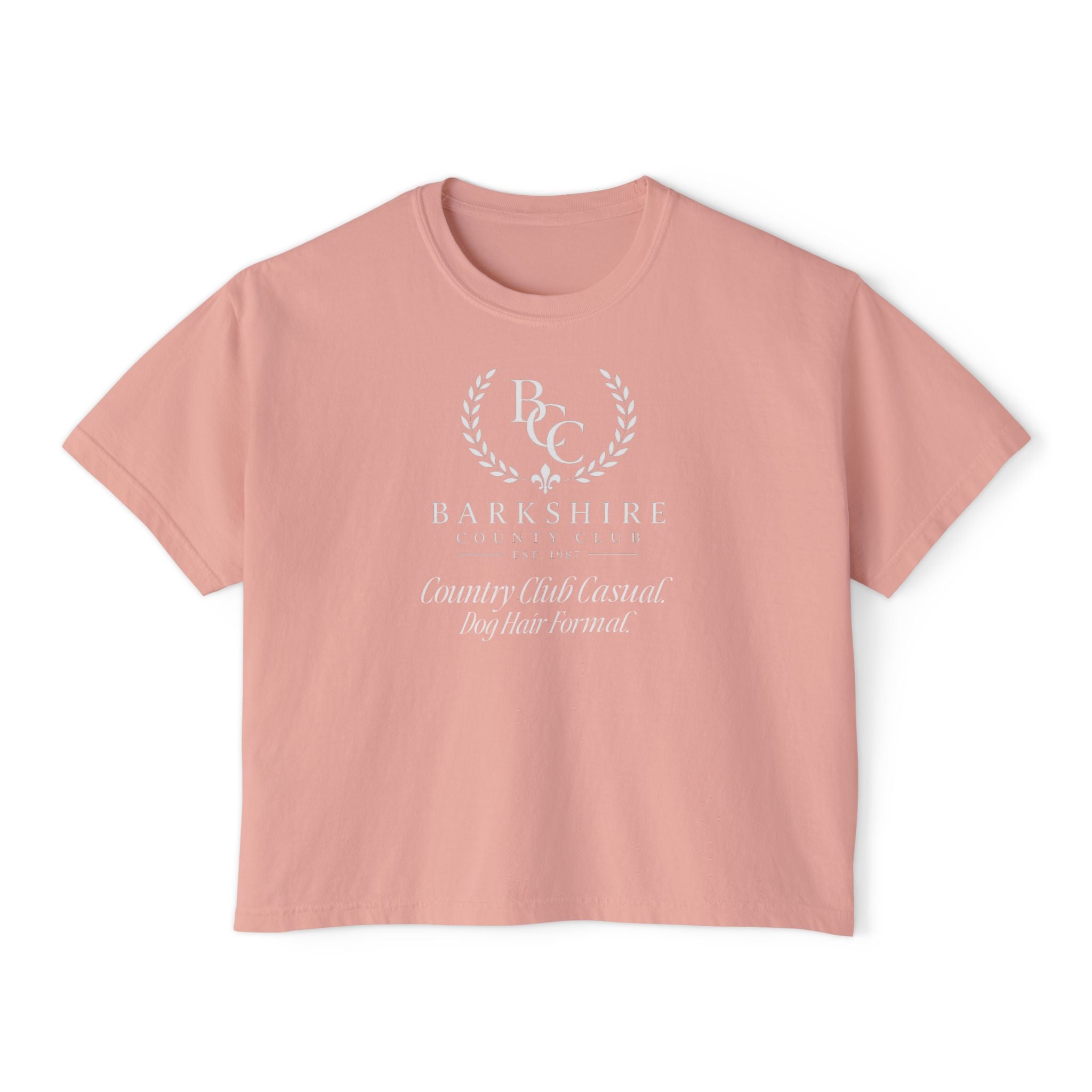 Barnshire CC "Champagne Dogs" Boxy Tee — Cute Dogs & Oysters Graphic