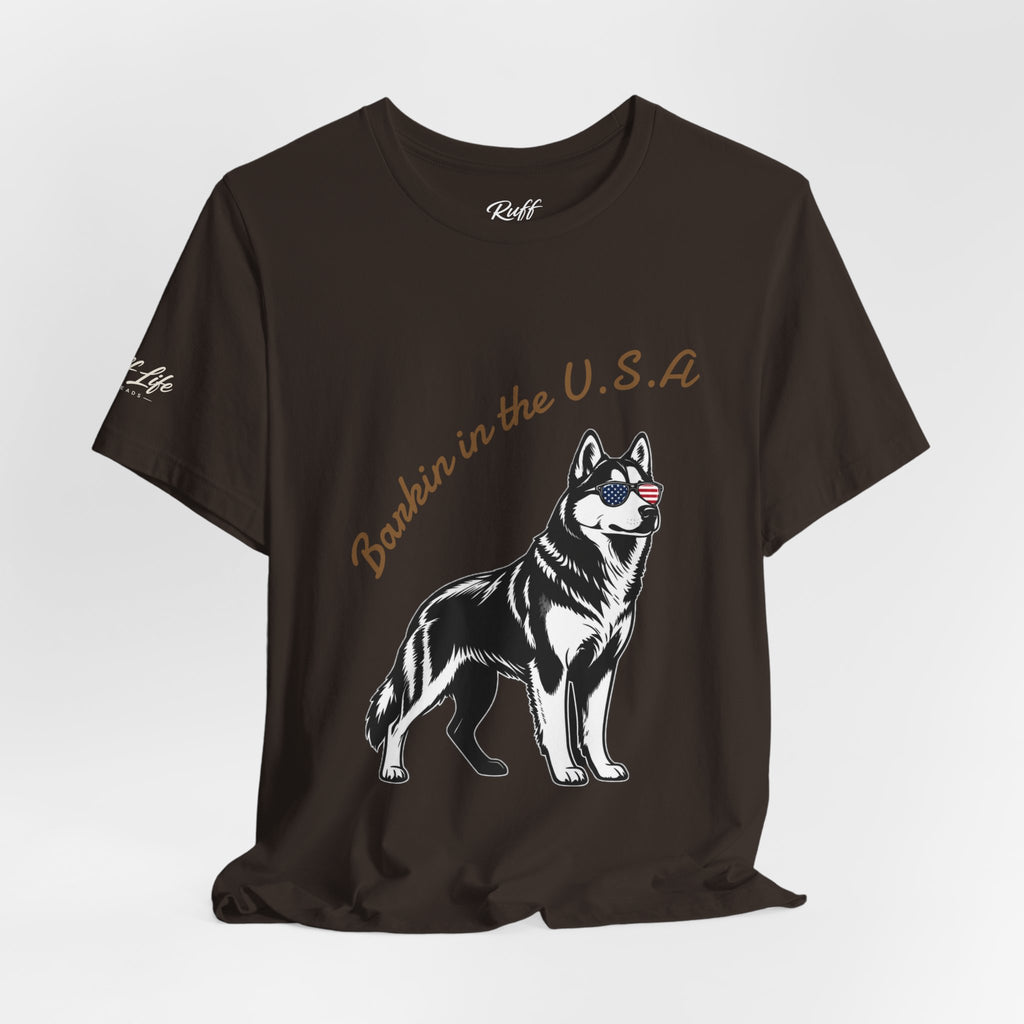 Barkin' in the USA Dog T-Shirt — Funny Patriotic Pup Tee