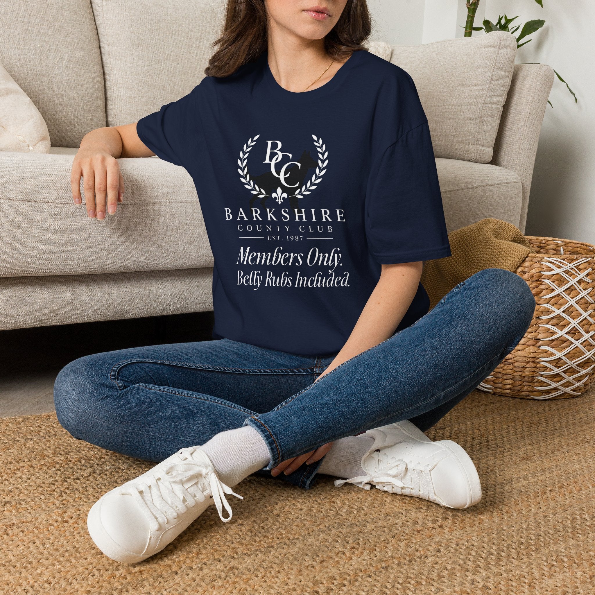 Barkshire County Club T-Shirt — 'Members Only: Belly Rubs Included' Club Tee