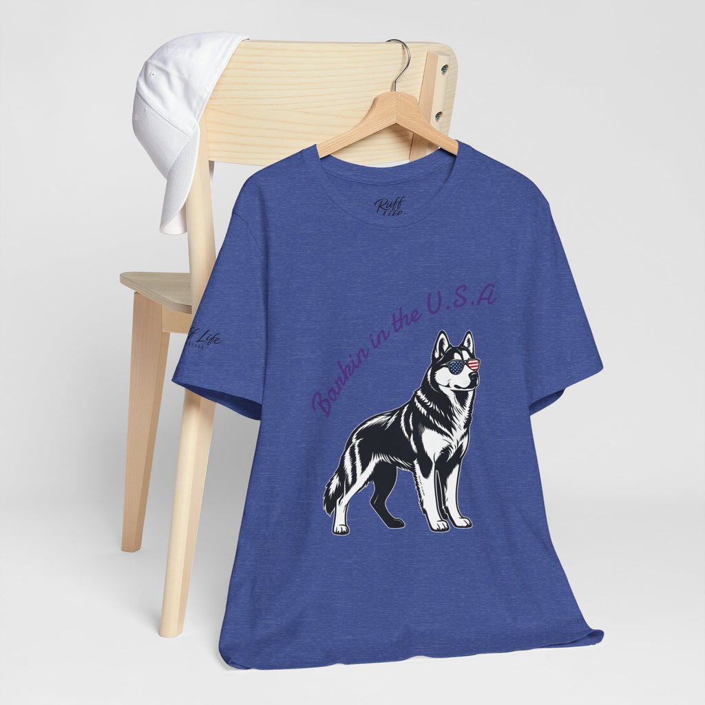 Barkin' in the USA Dog T-Shirt — Funny Patriotic Pup Tee