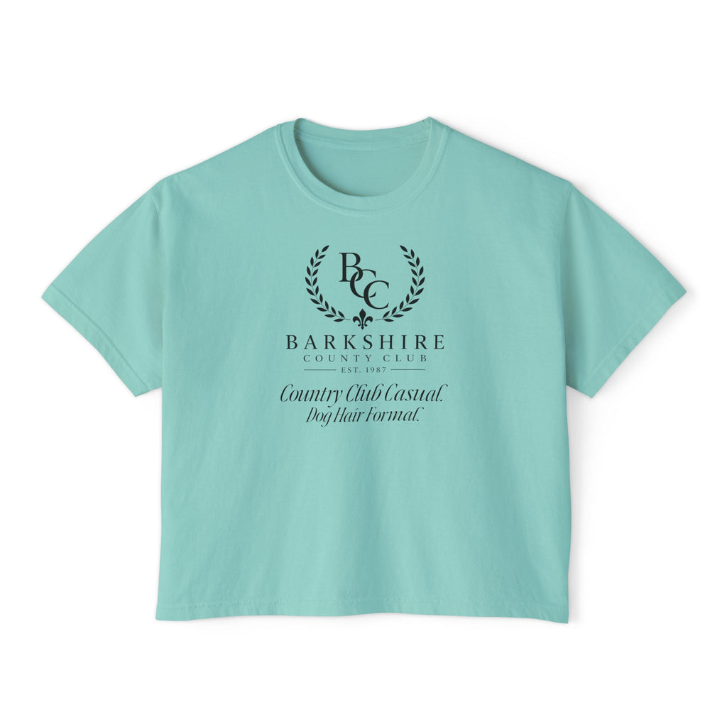 Barnshire CC "Champagne Dogs" Boxy Tee — Cute Dogs & Oysters Graphic