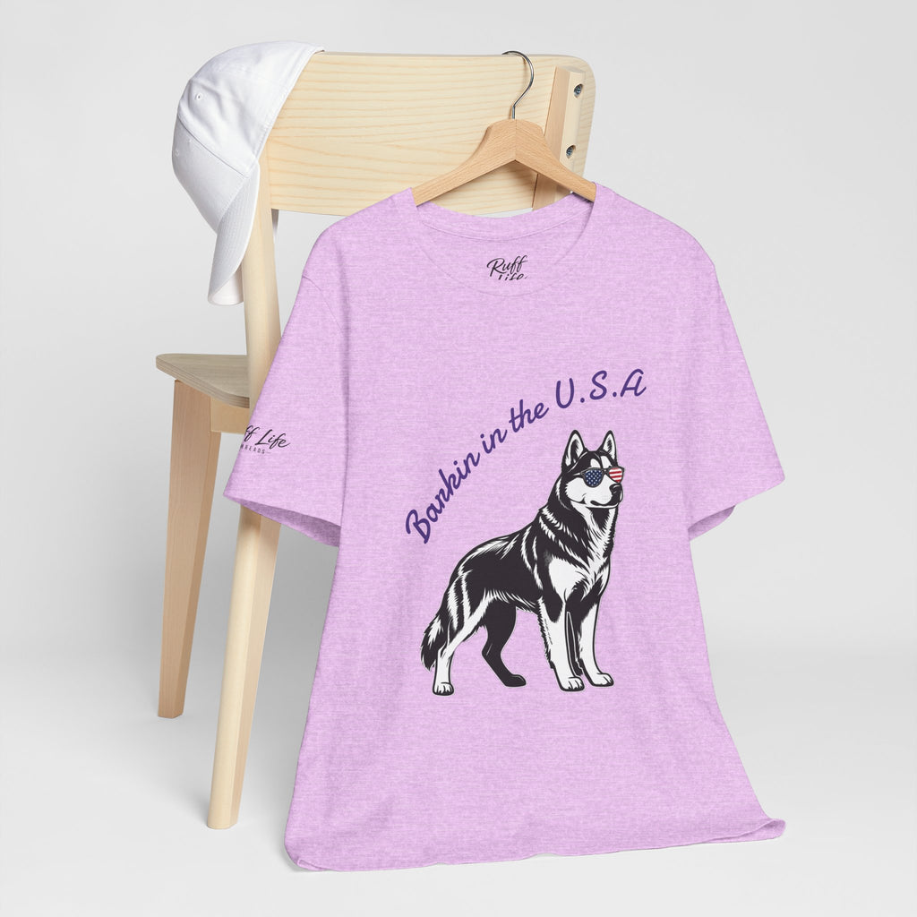 Barkin' in the USA Dog T-Shirt — Funny Patriotic Pup Tee