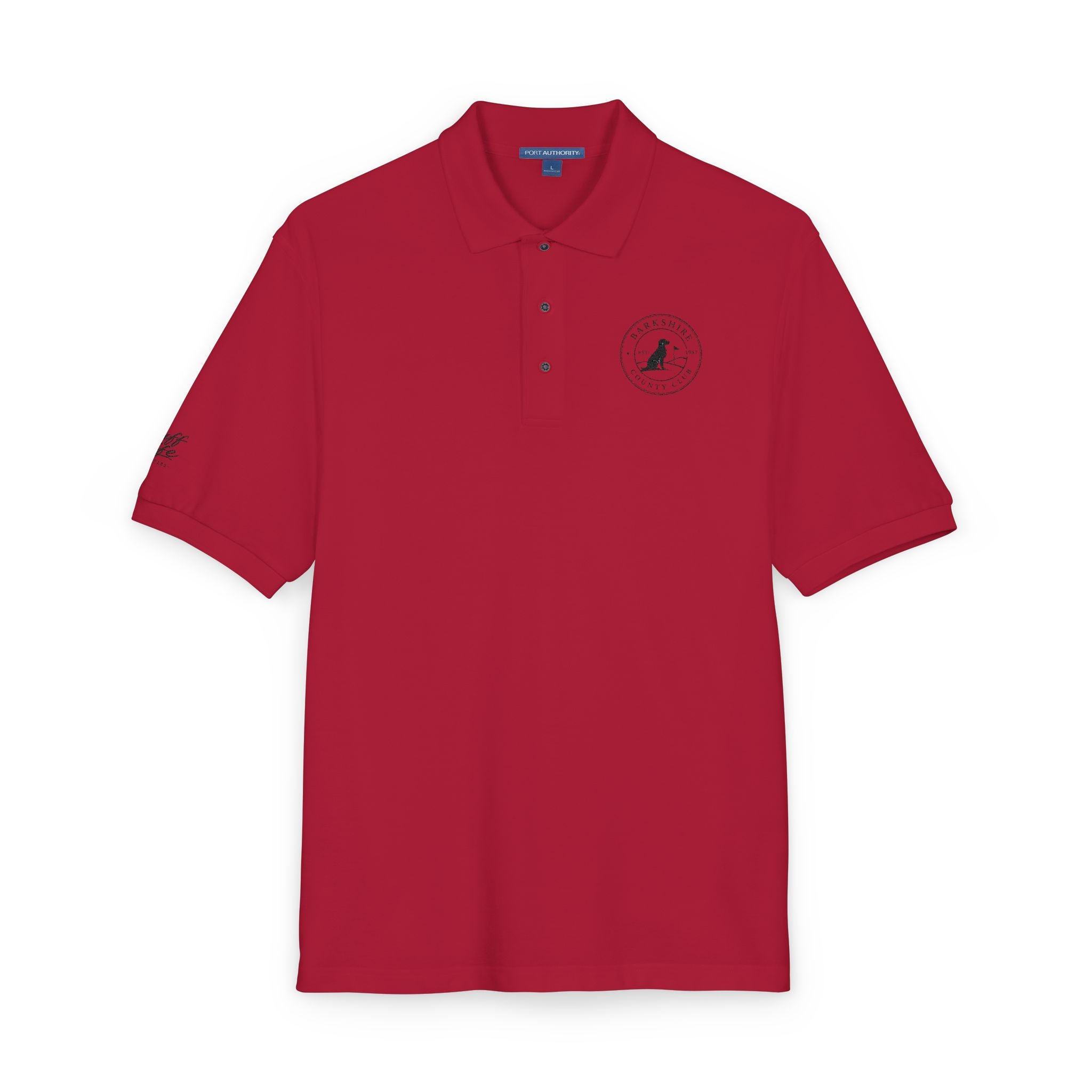 Embroidered "Barkshire Country Club" Golf Polo Shirt — Classic Short-Sleeve Collared Tee