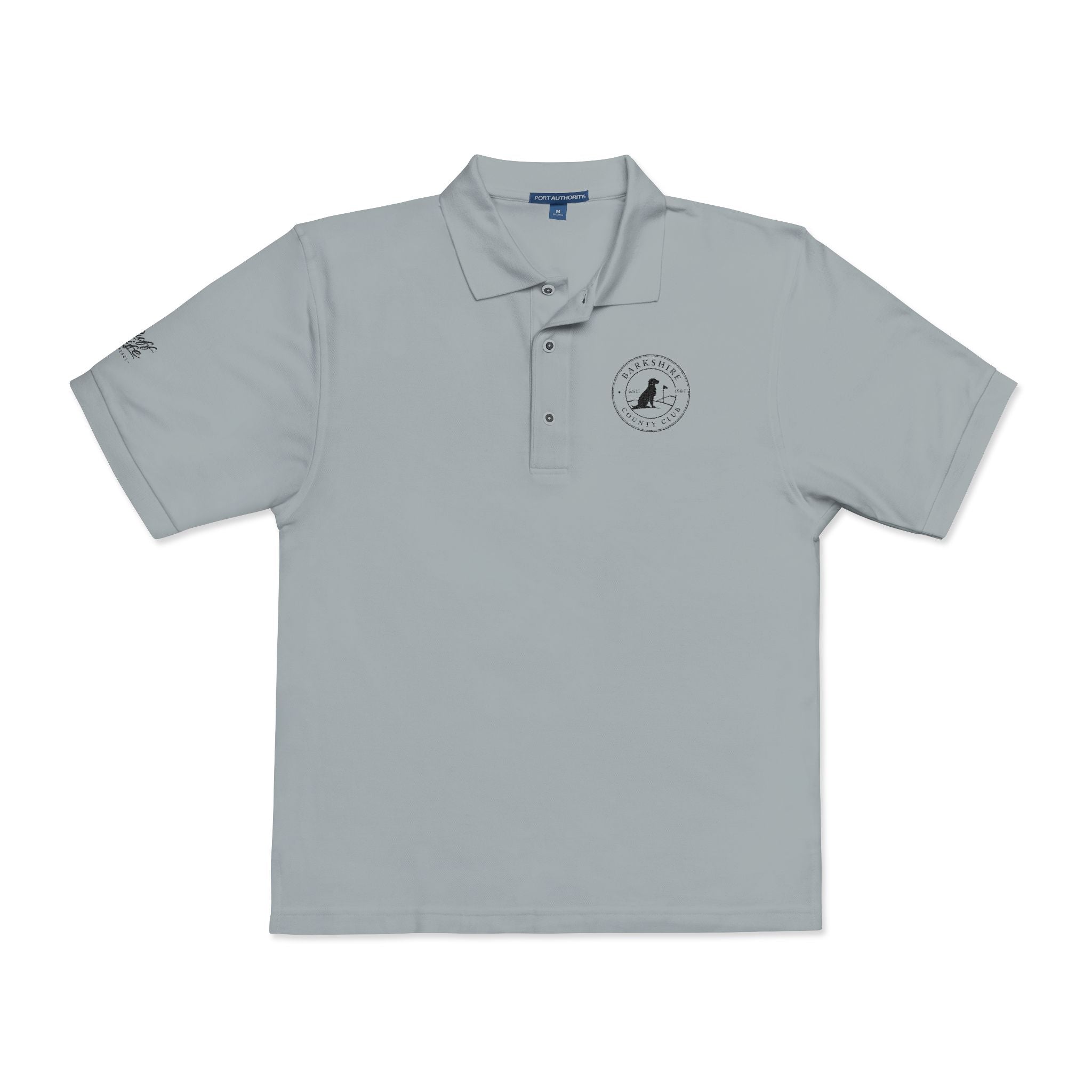 Embroidered "Barkshire Country Club" Golf Polo Shirt — Classic Short-Sleeve Collared Tee