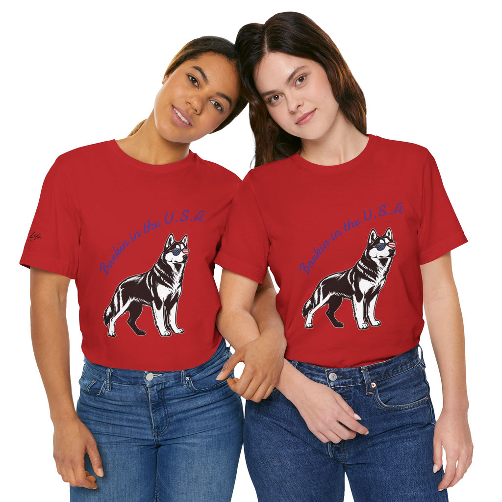 Barkin' in the USA Dog T-Shirt — Funny Patriotic Pup Tee