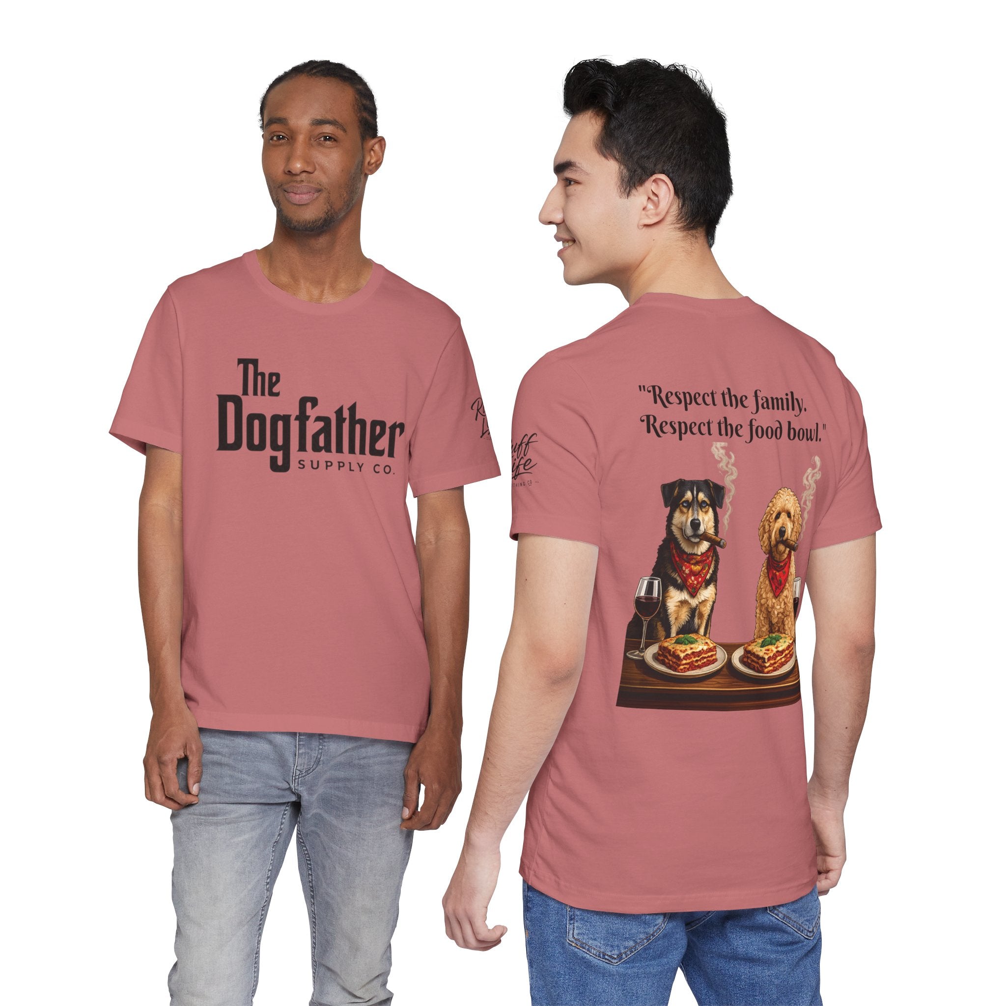 Dogfather T‑Shirt — "Respect the Family, Respect the Food Bowl" Funny Dog Graphic Tee