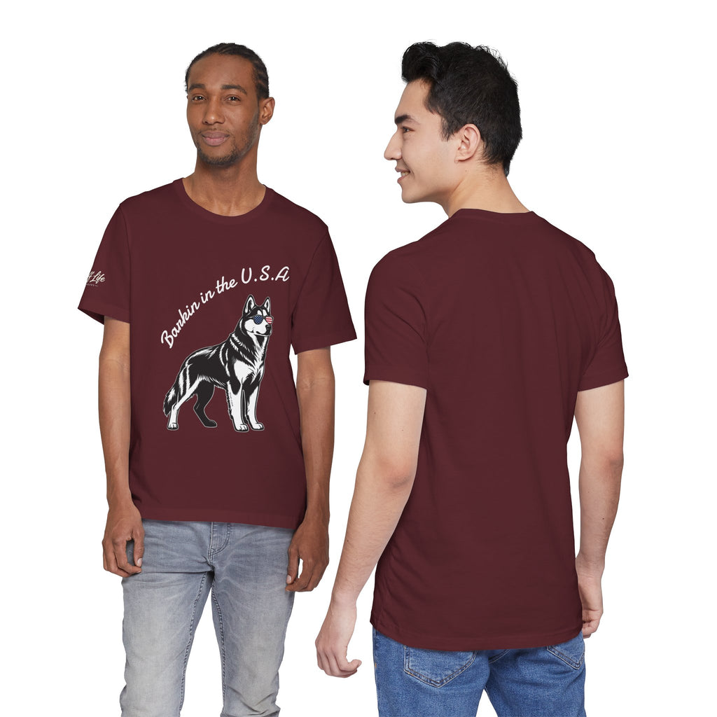 Barkin' in the USA Dog T-Shirt — Funny Patriotic Pup Tee