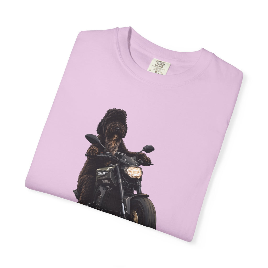 Dog Motorcycle Tee — "Ride Fast, Sniff Everything" Graphic T-Shirt