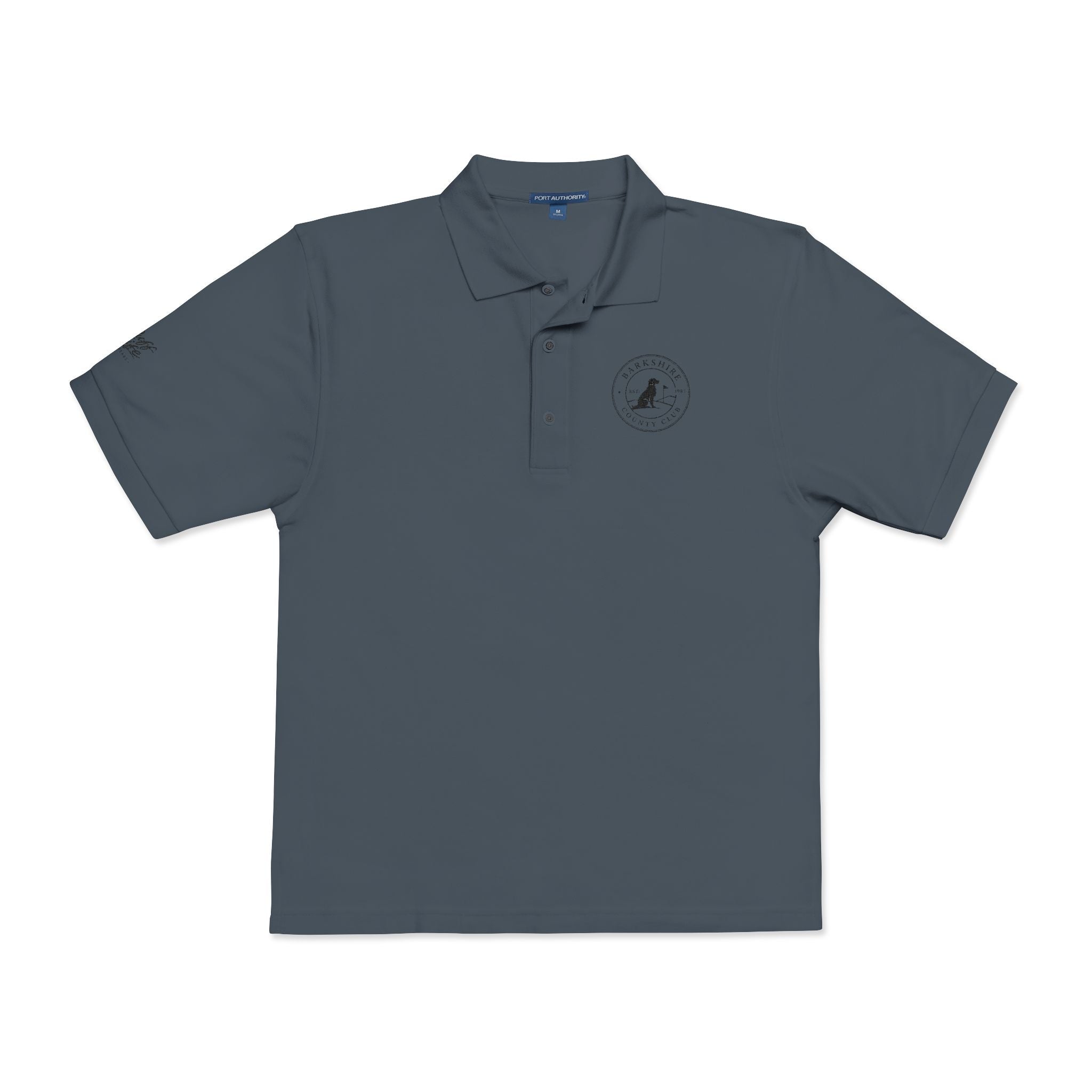 Embroidered "Barkshire Country Club" Golf Polo Shirt — Classic Short-Sleeve Collared Tee