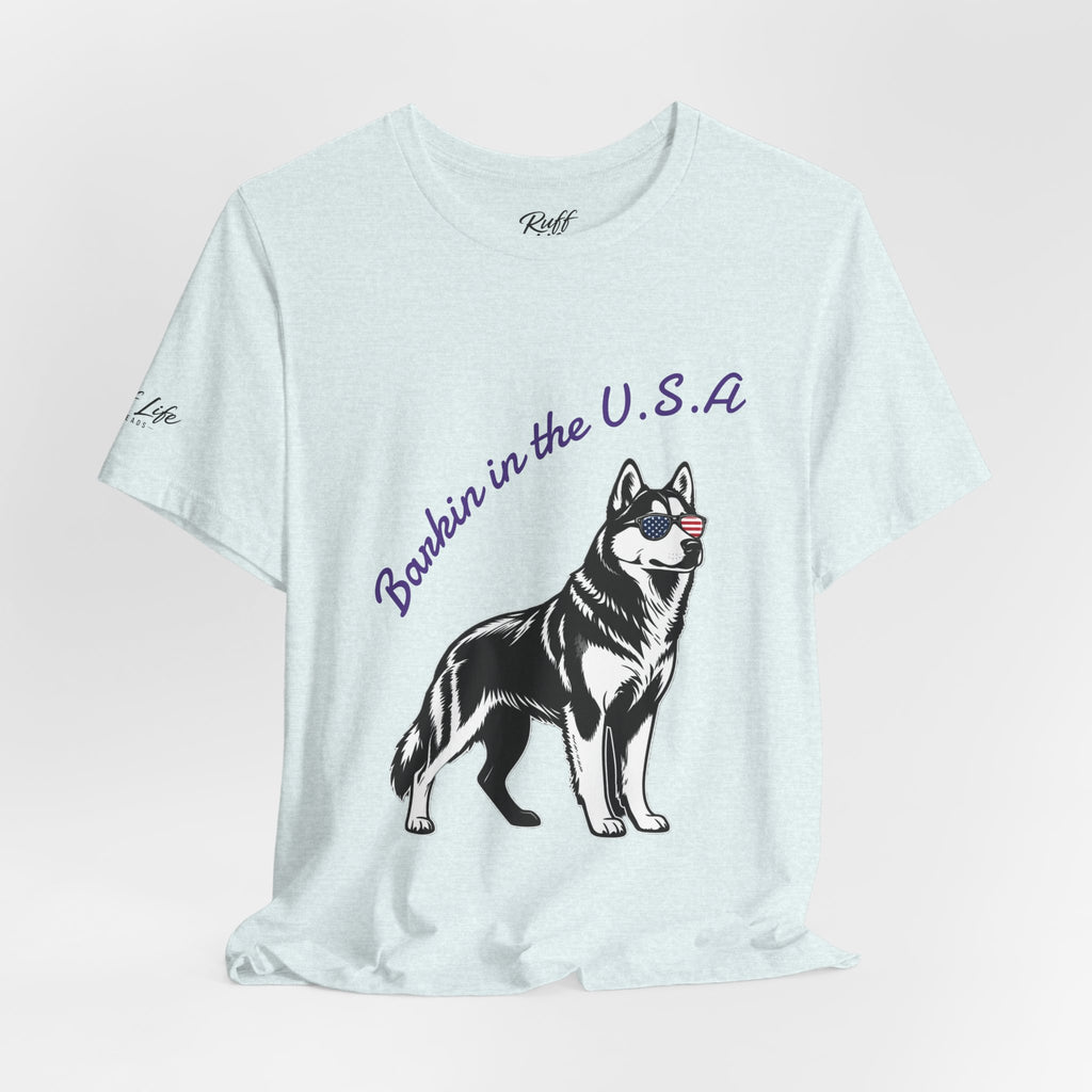 Barkin' in the USA Dog T-Shirt — Funny Patriotic Pup Tee