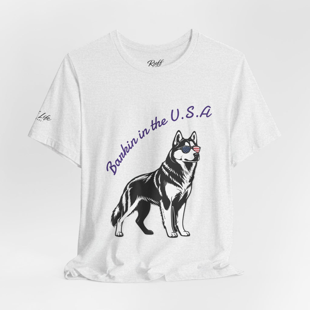 Barkin' in the USA Dog T-Shirt — Funny Patriotic Pup Tee